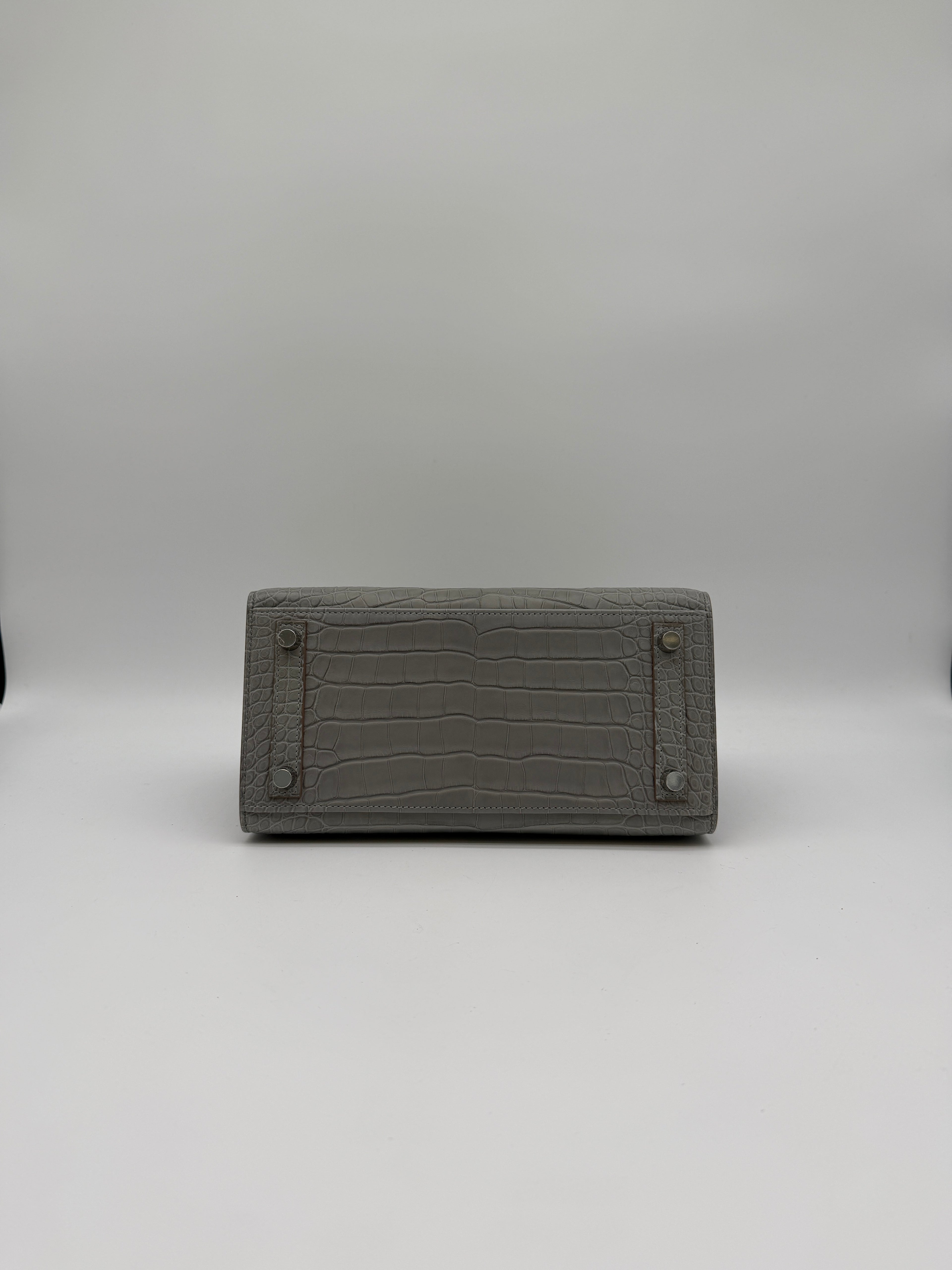 Hermès Birkin 25 Gris Perle Matt Alligator Palladium Hardware