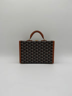 Goyard Grand Hôtel Trunk Bag Black & Tan Gold Hardware