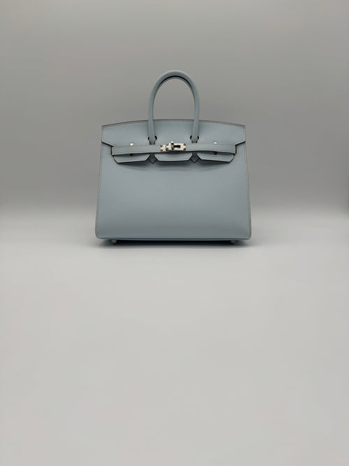 Hermès B25 Blue Brume Epsom Palladium Hardware