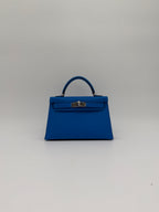 Hermès Mini Kelly Bleu Hydra Epsom Palladium Hardware