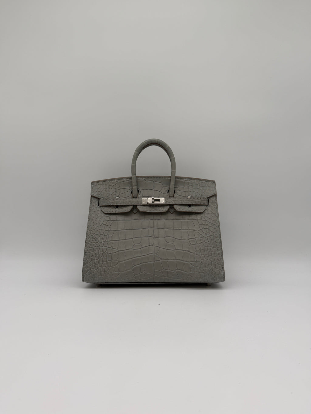 Hermès Birkin 25 Gris Perle Matt Alligator Palladium Hardware