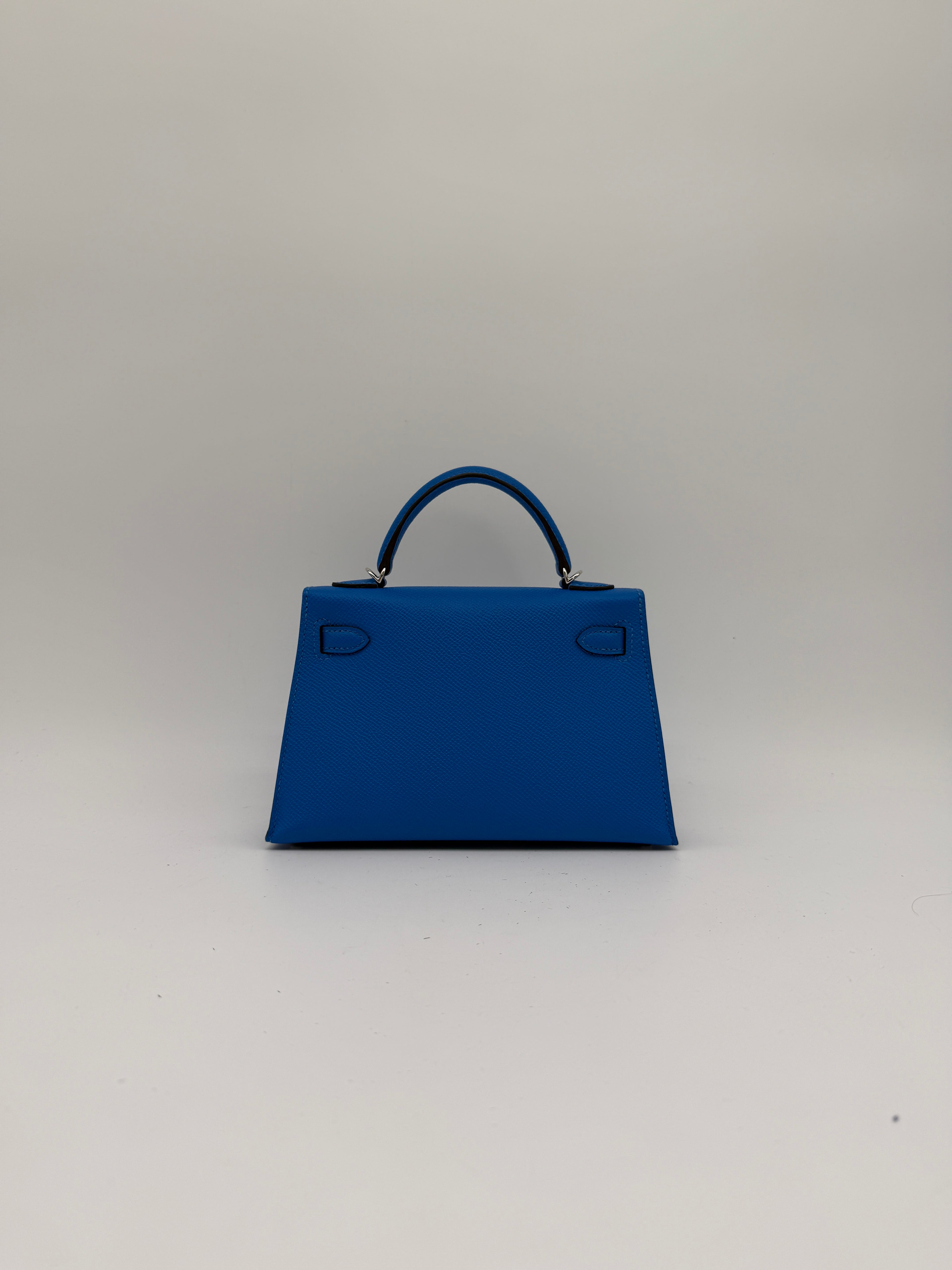Hermès Mini Kelly Bleu Hydra Epsom Palladium Hardware