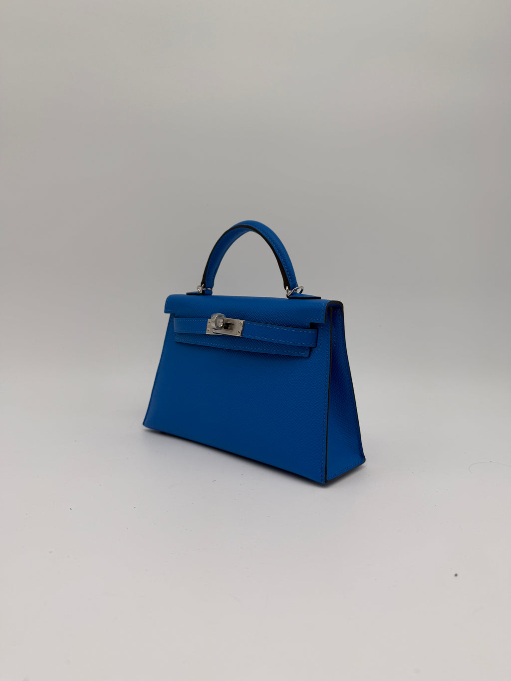 Hermès Mini Kelly Bleu Hydra Epsom Palladium Hardware