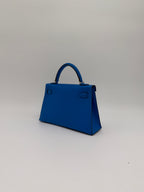 Hermès Mini Kelly Bleu Hydra Epsom Palladium Hardware