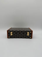 Goyard Grand Hôtel Trunk Bag Black & Tan Gold Hardware