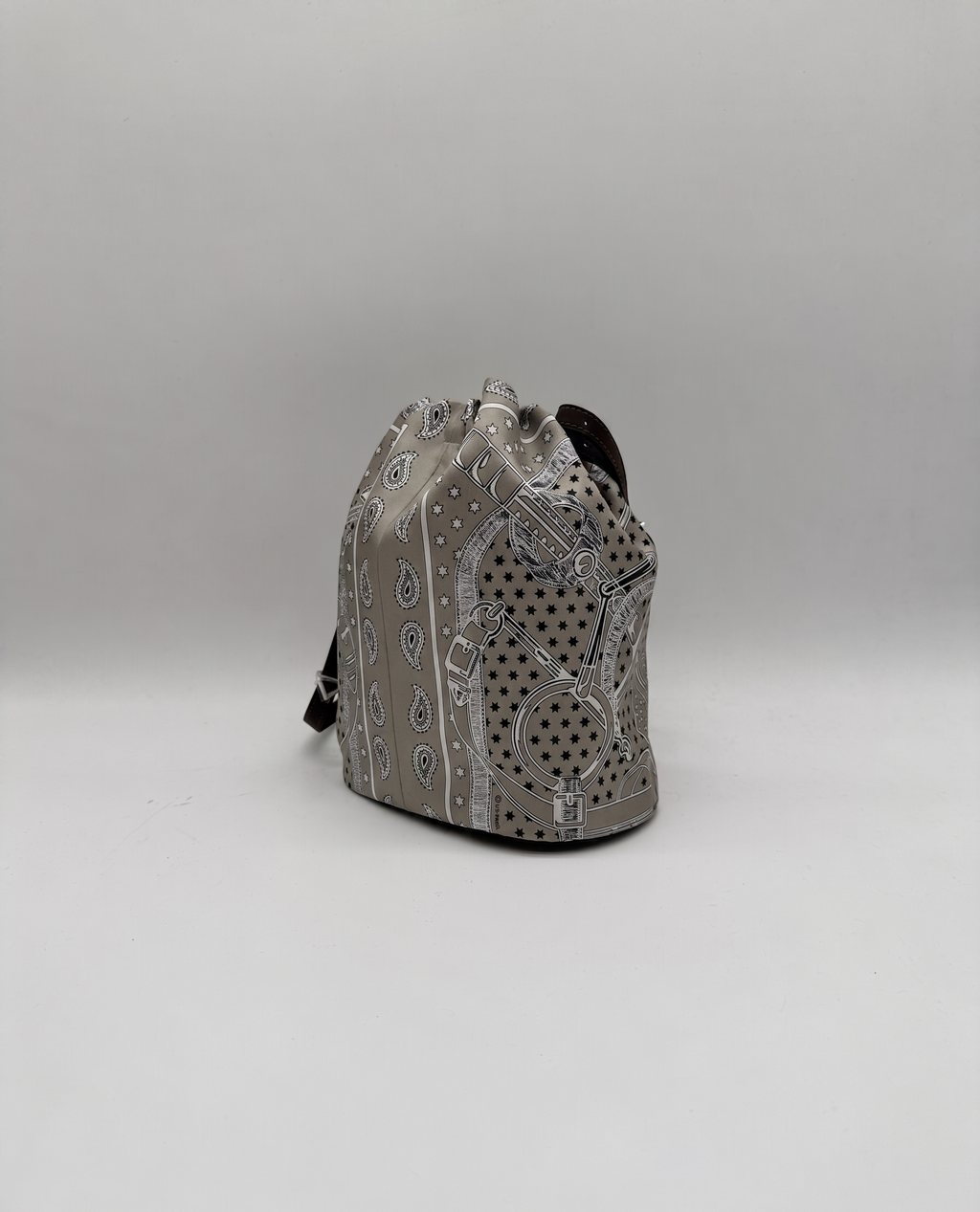 Hermès Lassoie Hermès bag Silk - Swift Gris Perle - Moka Palladium Hardware