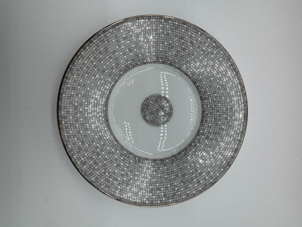 Hermès Mosaique au 24 platinum tea cup and saucer (set of 2)