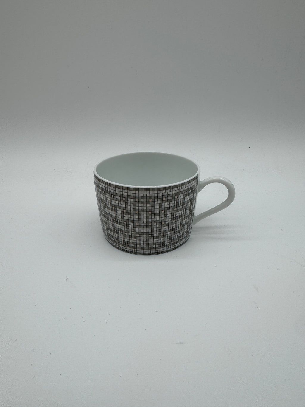 Hermès Mosaique au 24 platinum tea cup and saucer (set of 2)