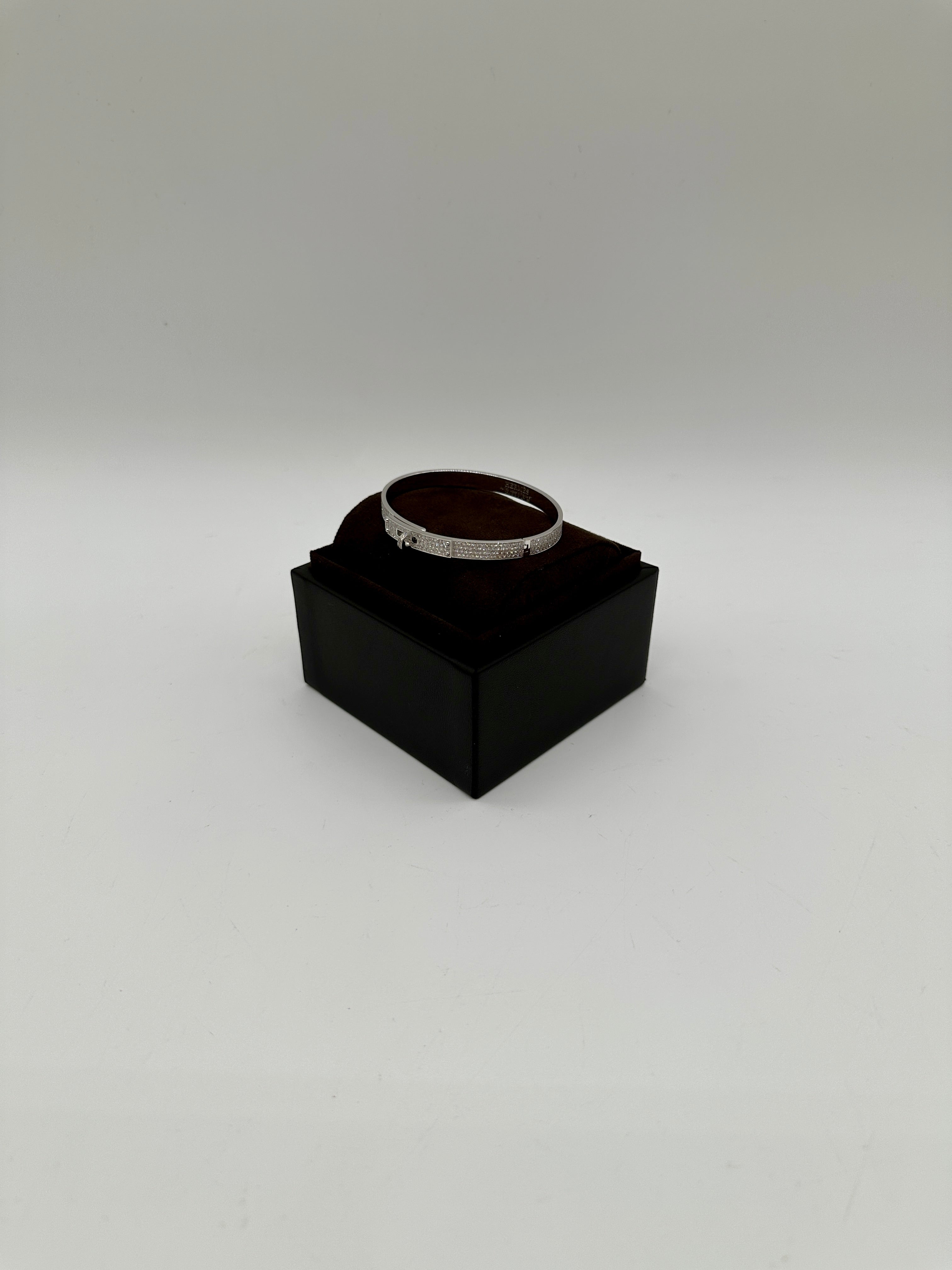 Hermès Kelly Bracelet Full Pavé White Gold