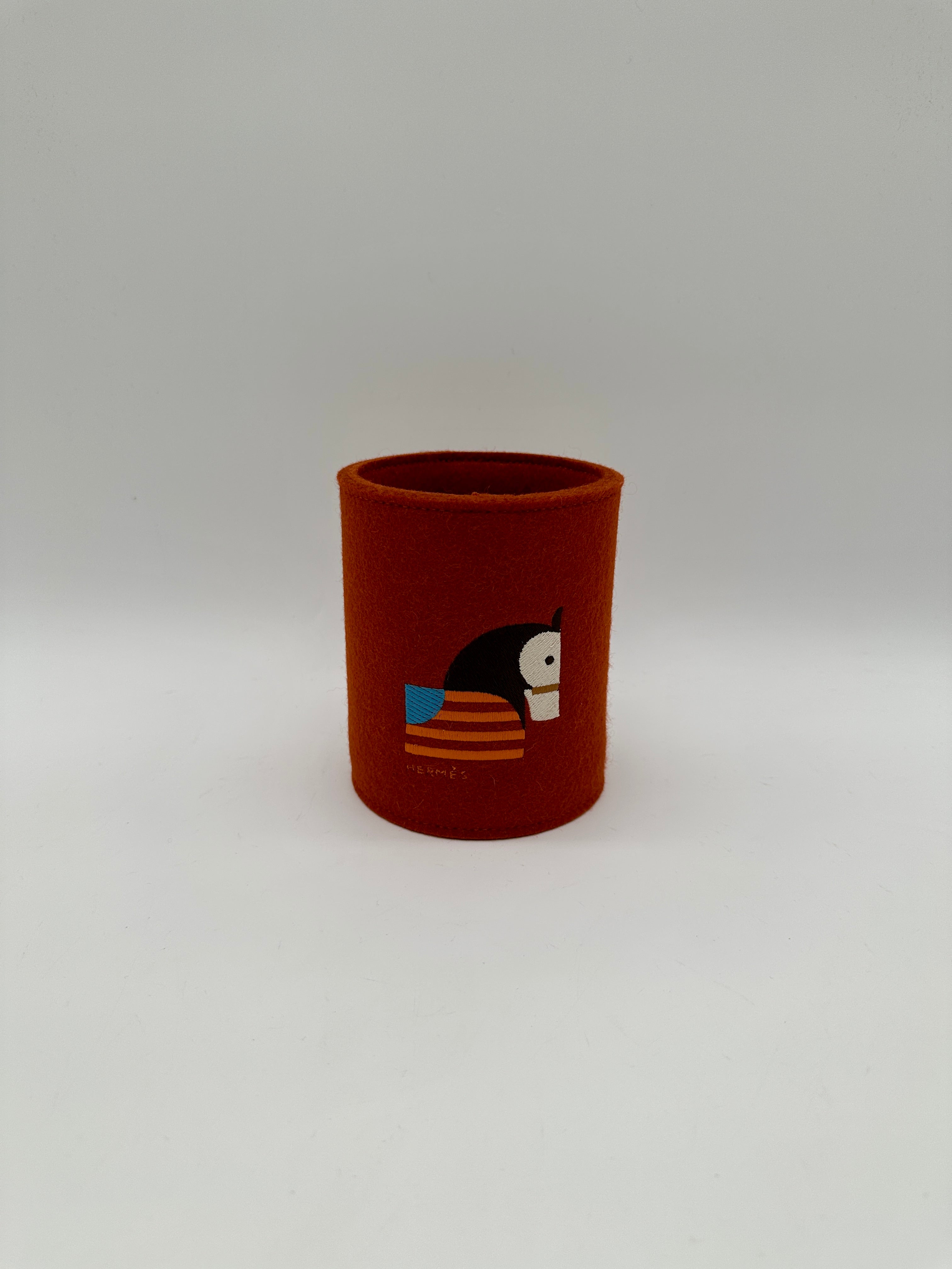 Hermès Animaux Blocks Pencil Holder Red