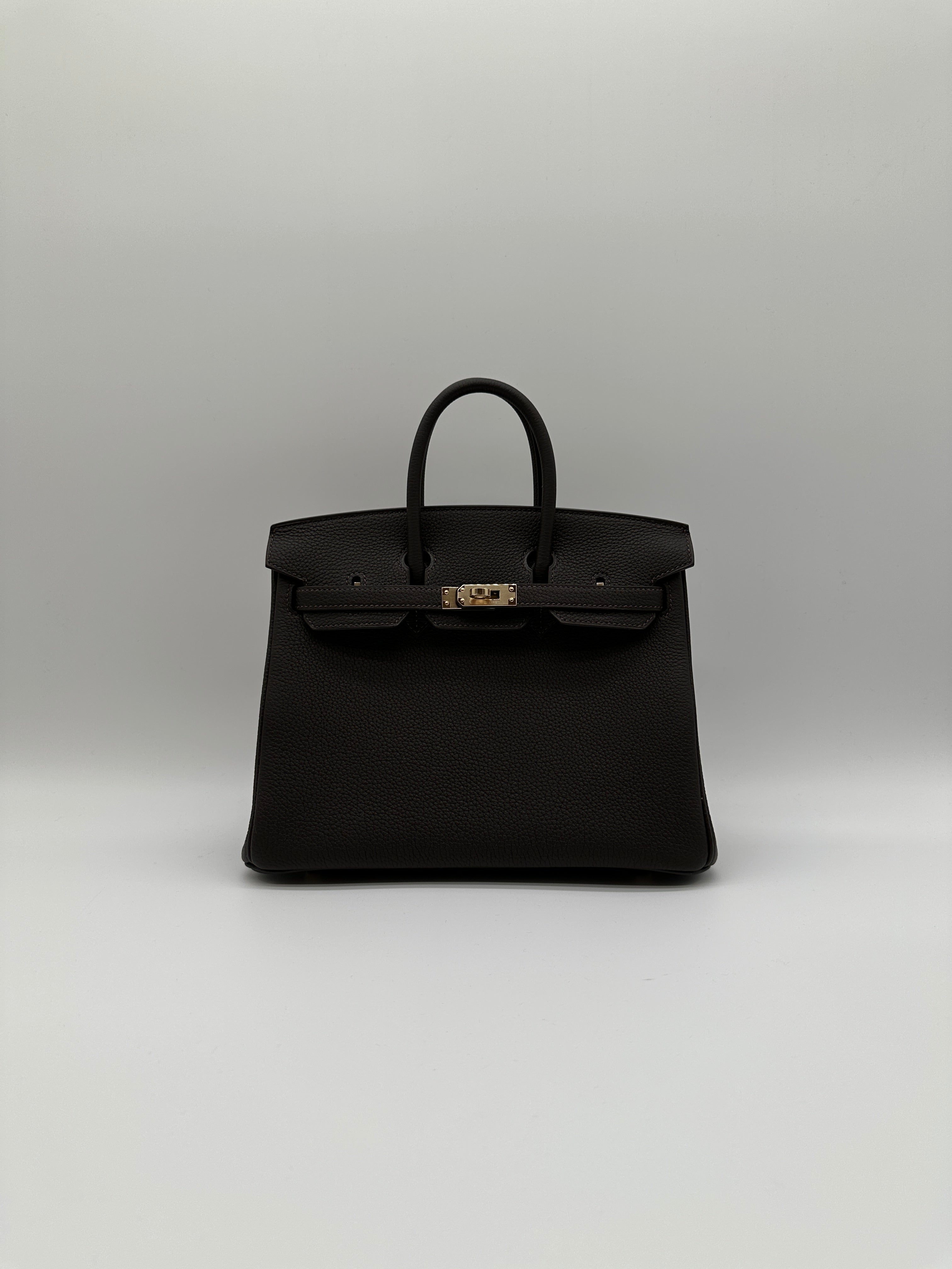 Hermès Birkin 25 Bai Brun Togo Permabrass Hardware