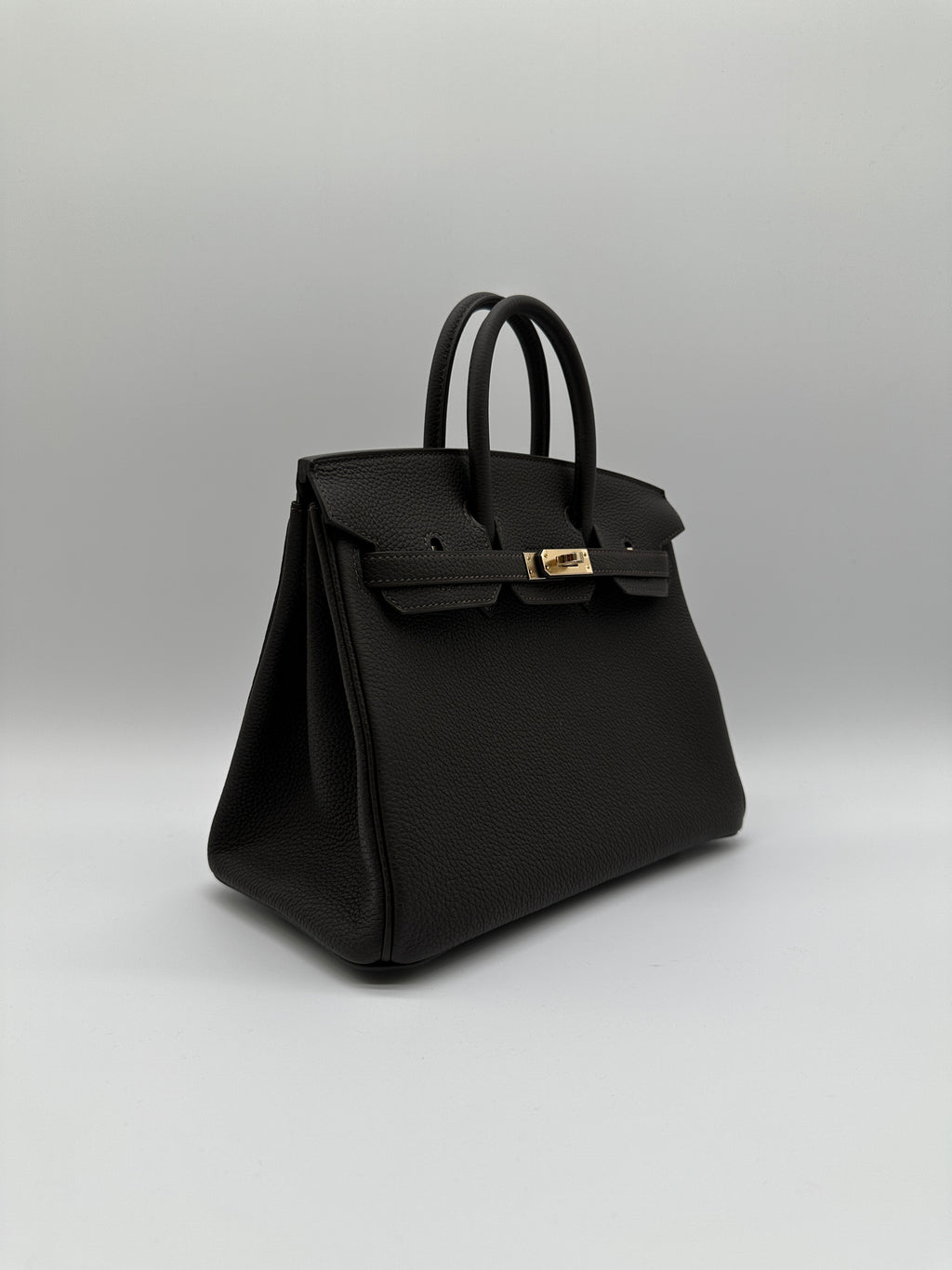 Hermès Birkin 25 Bai Brun Togo Permabrass Hardware