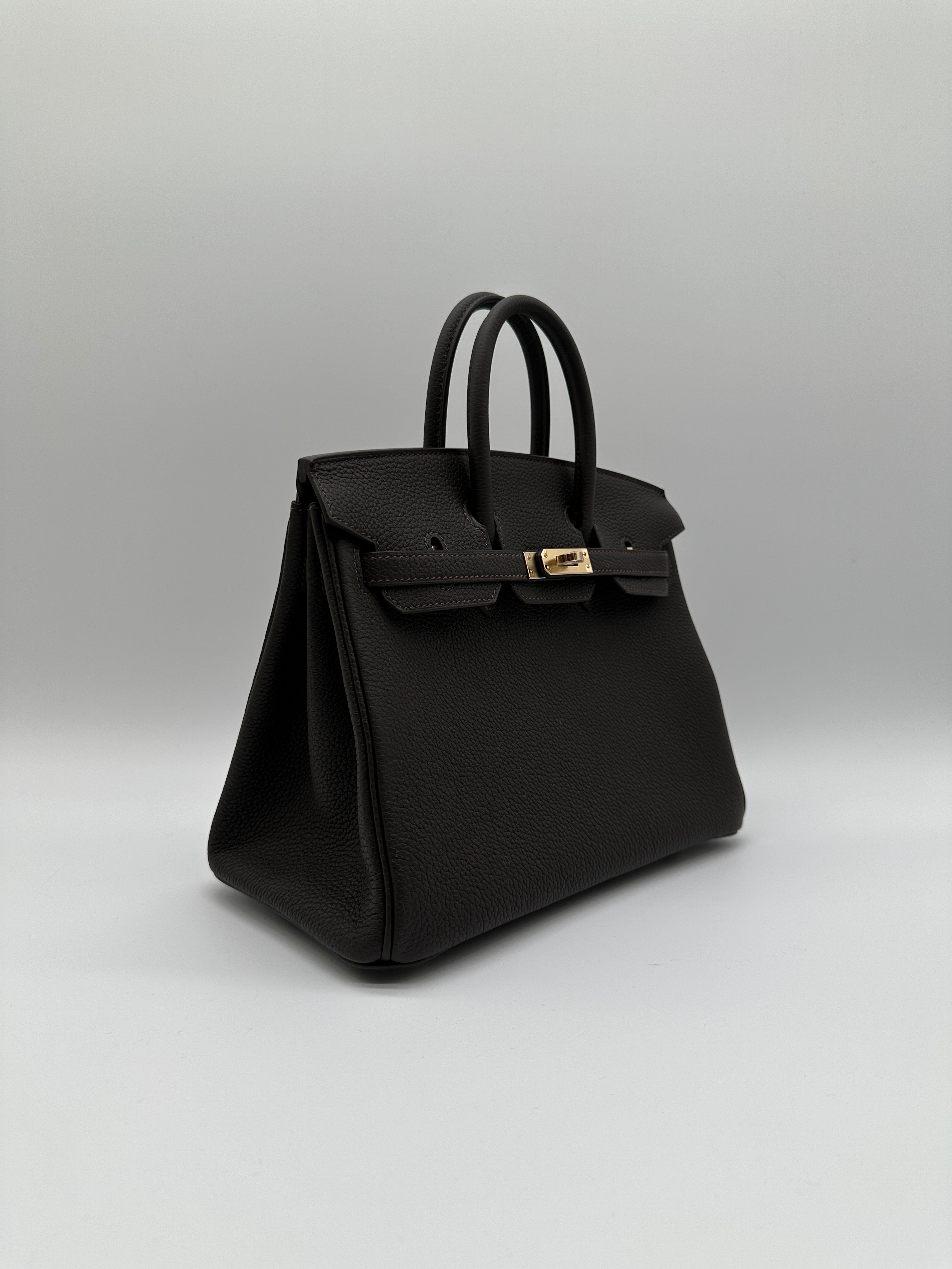 Hermès Birkin 25 Bai Brun Togo Permabrass Hardware