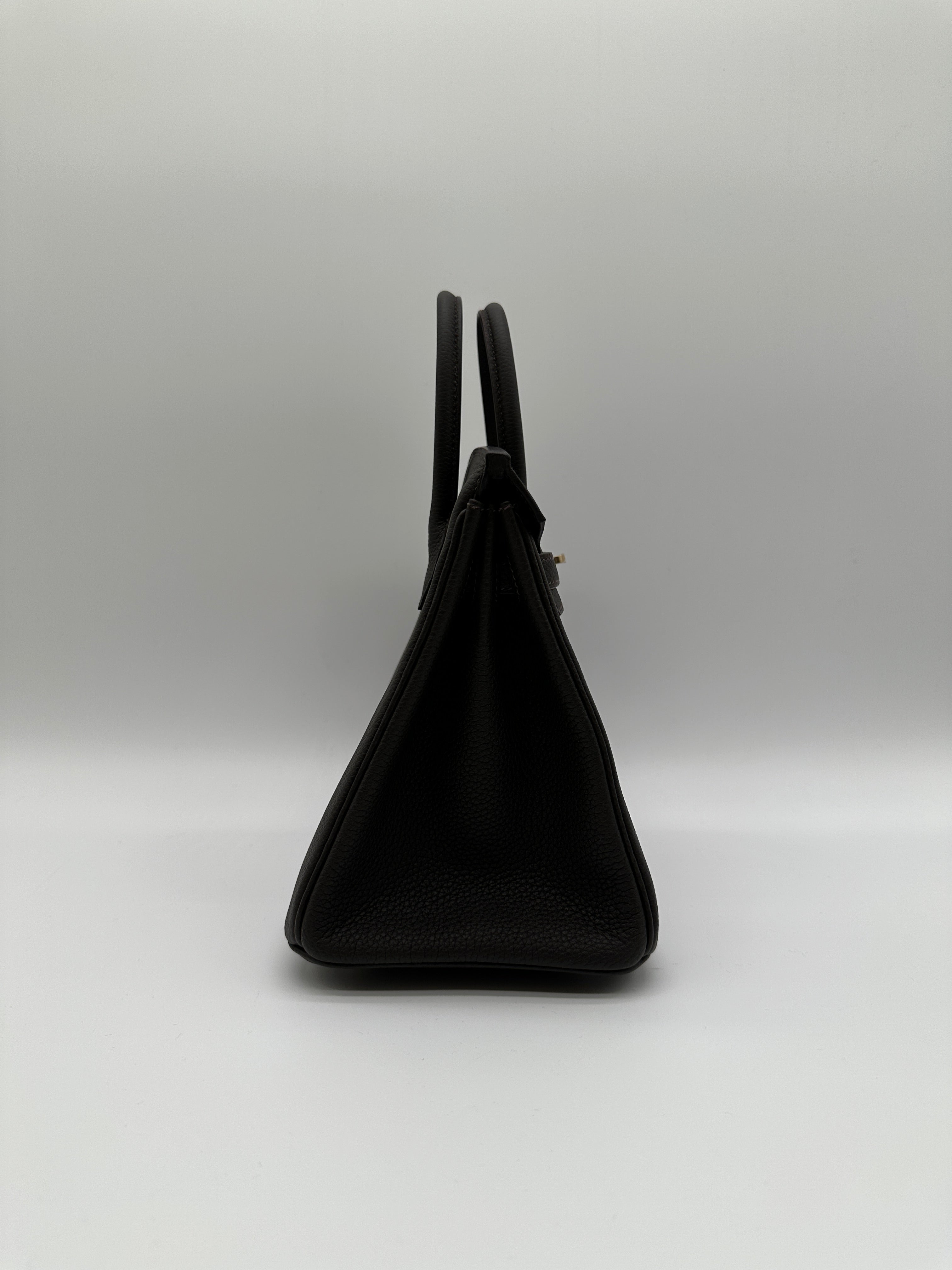 Hermès Birkin 25 Bai Brun Togo Permabrass Hardware