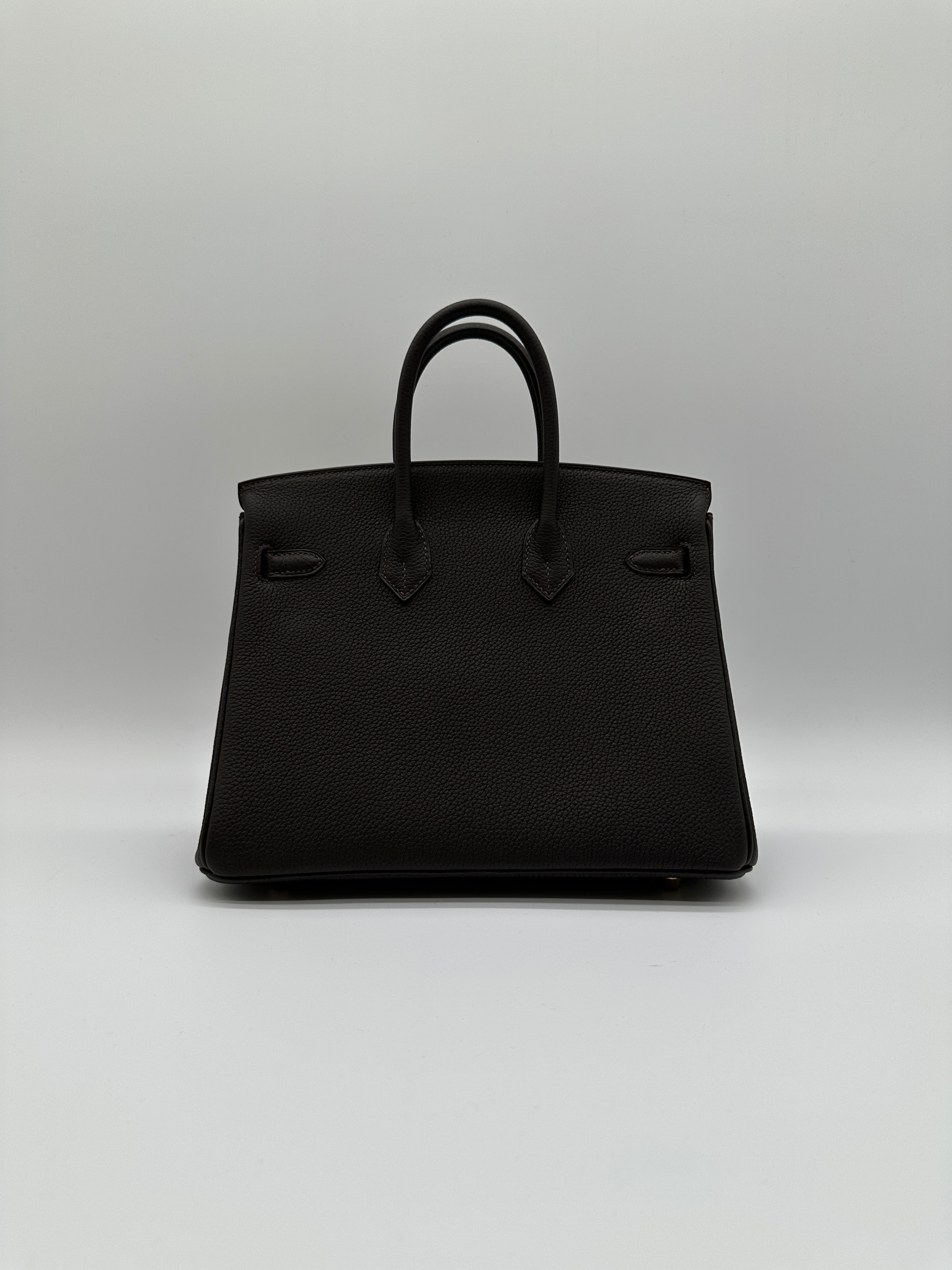 Hermès Birkin 25 Bai Brun Togo Permabrass Hardware