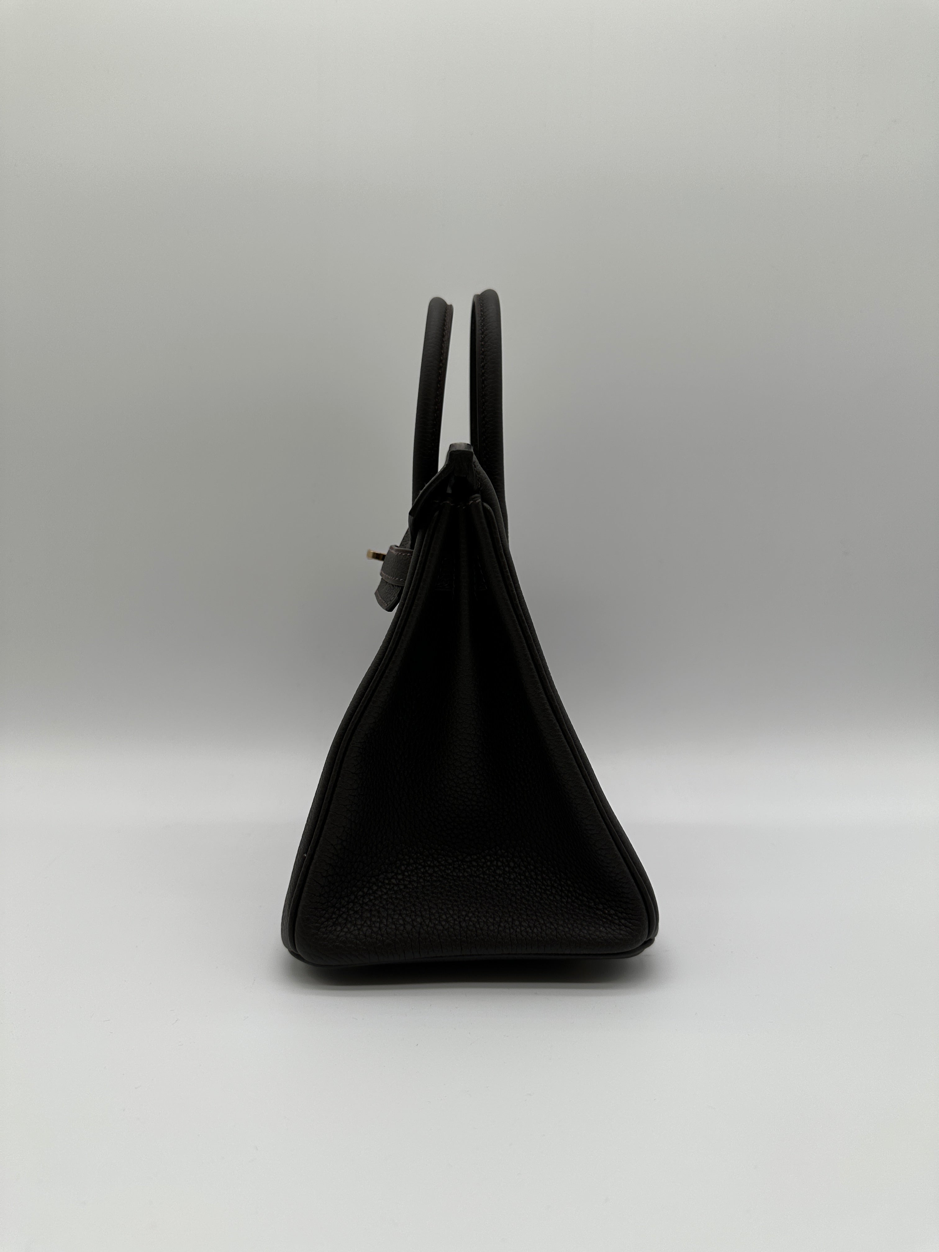 Hermès Birkin 25 Bai Brun Togo Permabrass Hardware