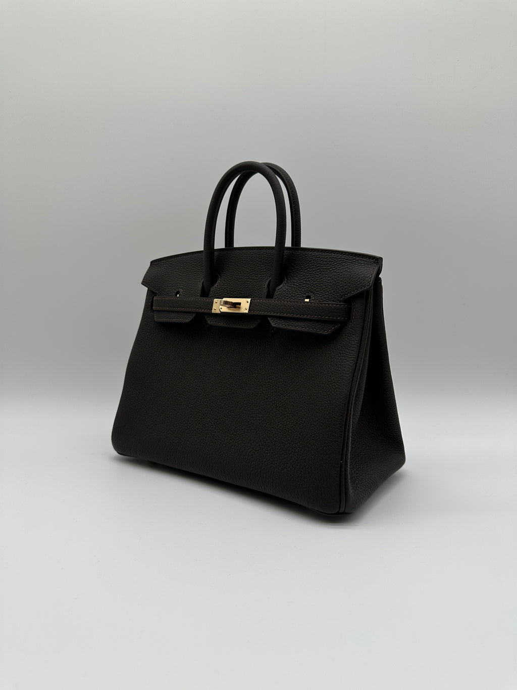 Hermès Birkin 25 Bai Brun Togo Permabrass Hardware