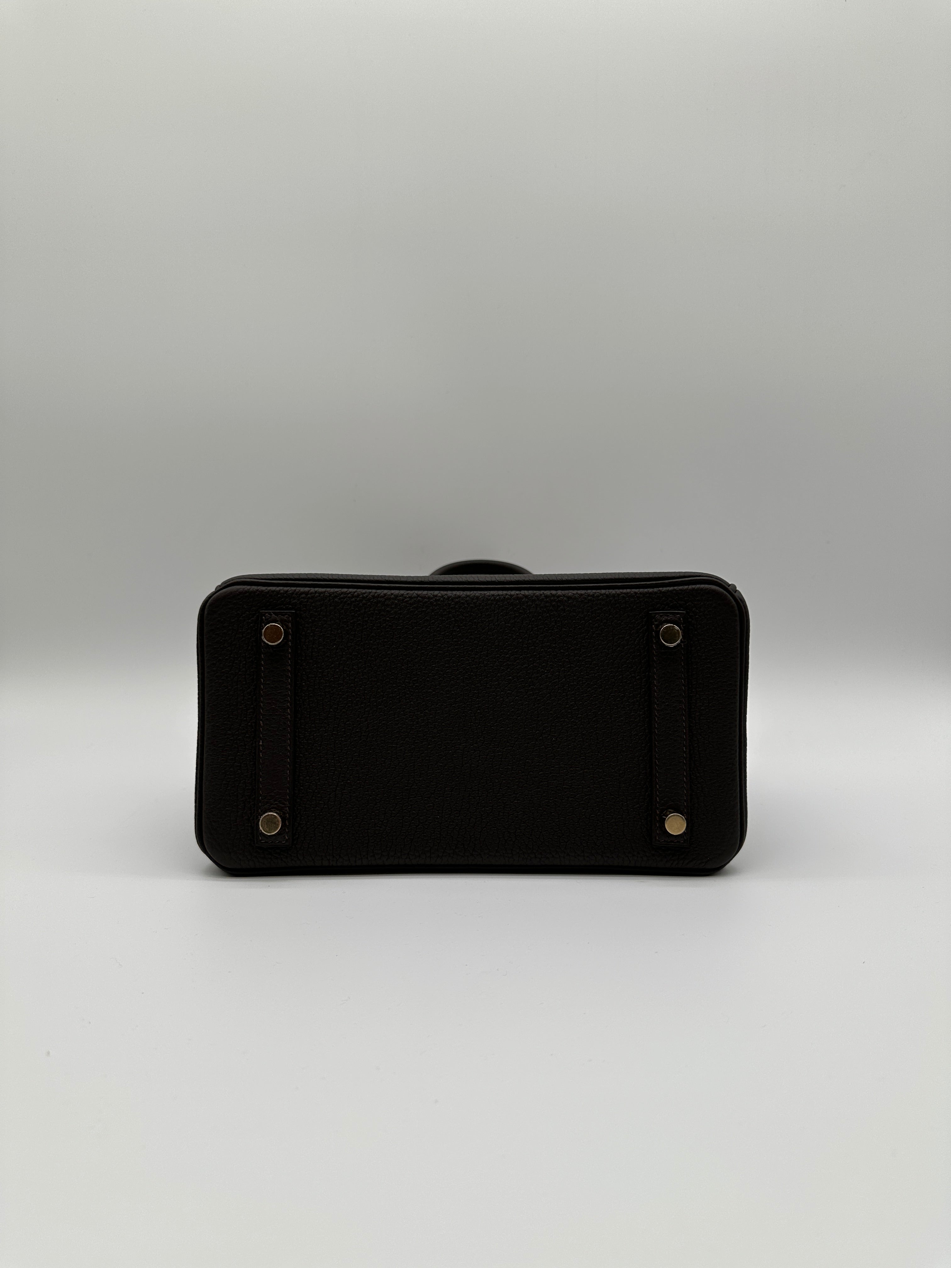 Hermès Birkin 25 Bai Brun Togo Permabrass Hardware