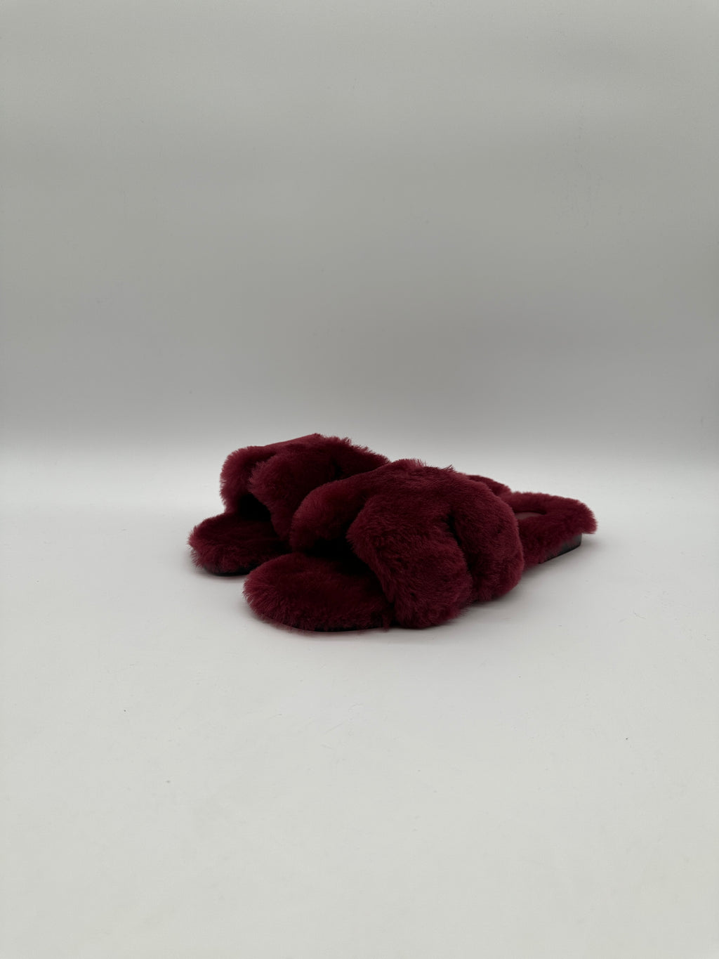 Hermès Oran Sandal Shearling Rouge De Turin