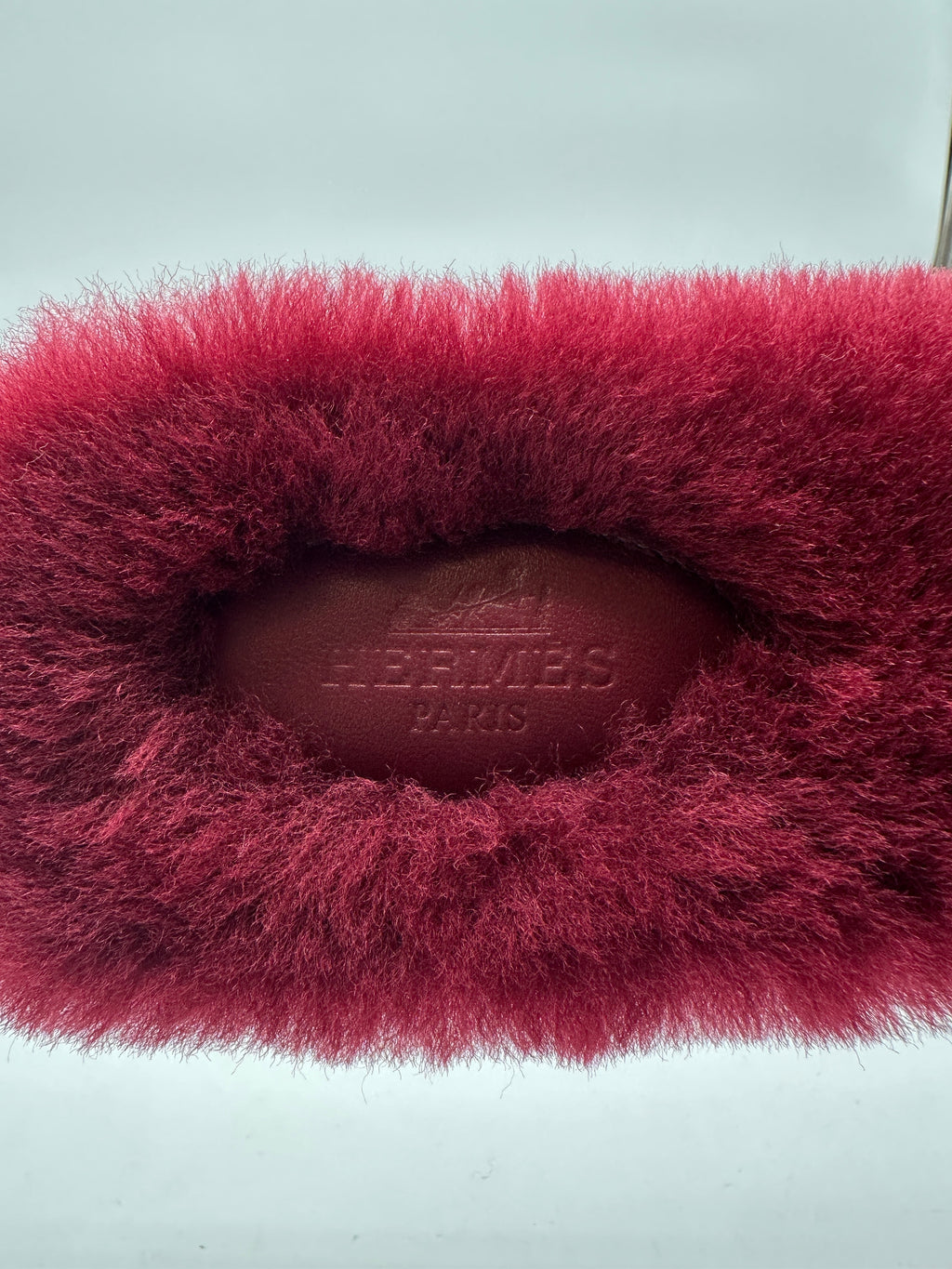 Hermès Oran Sandal Shearling Rouge De Turin