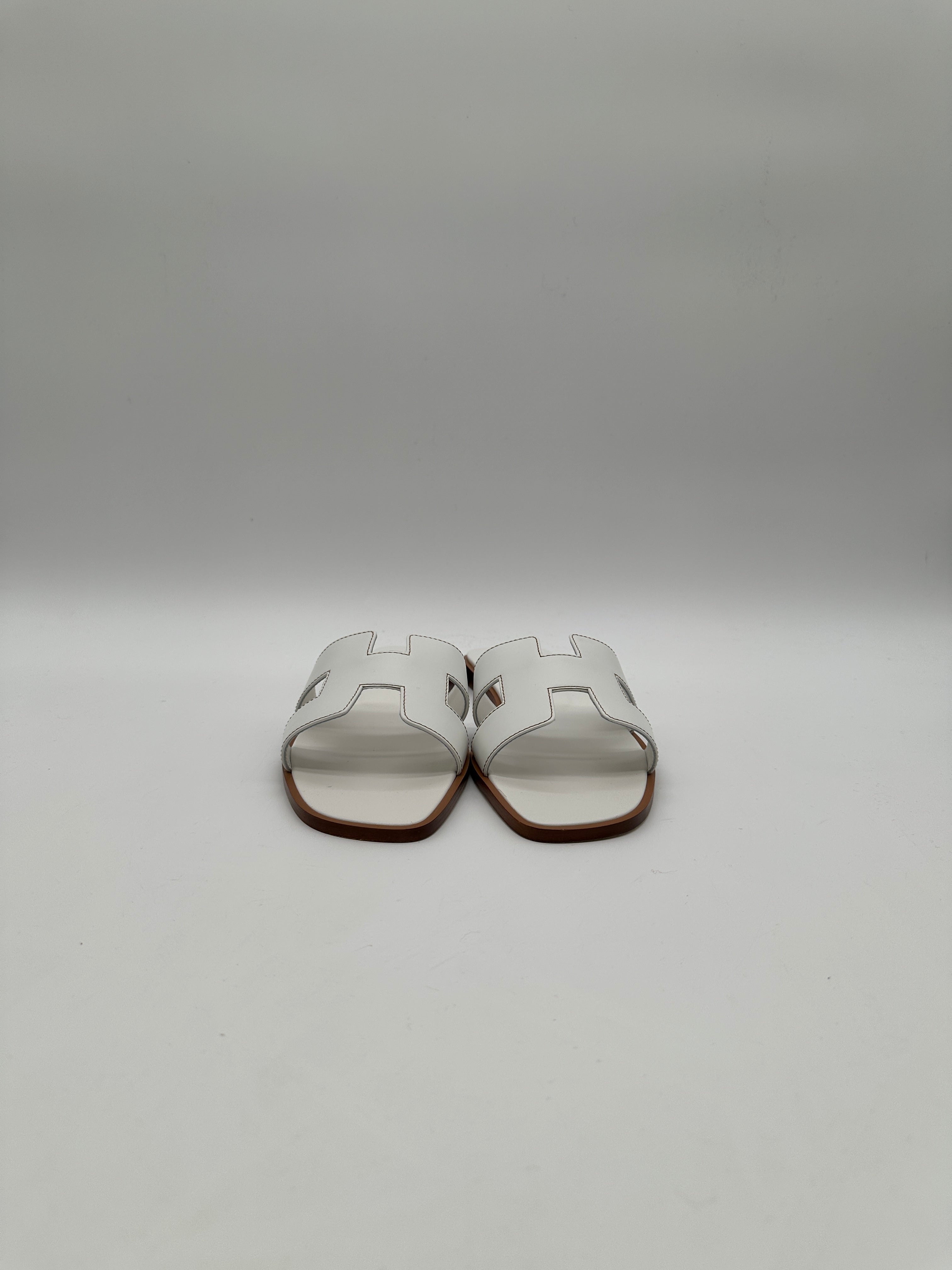 Hermès Oran Sandal Veau Box Blanc
