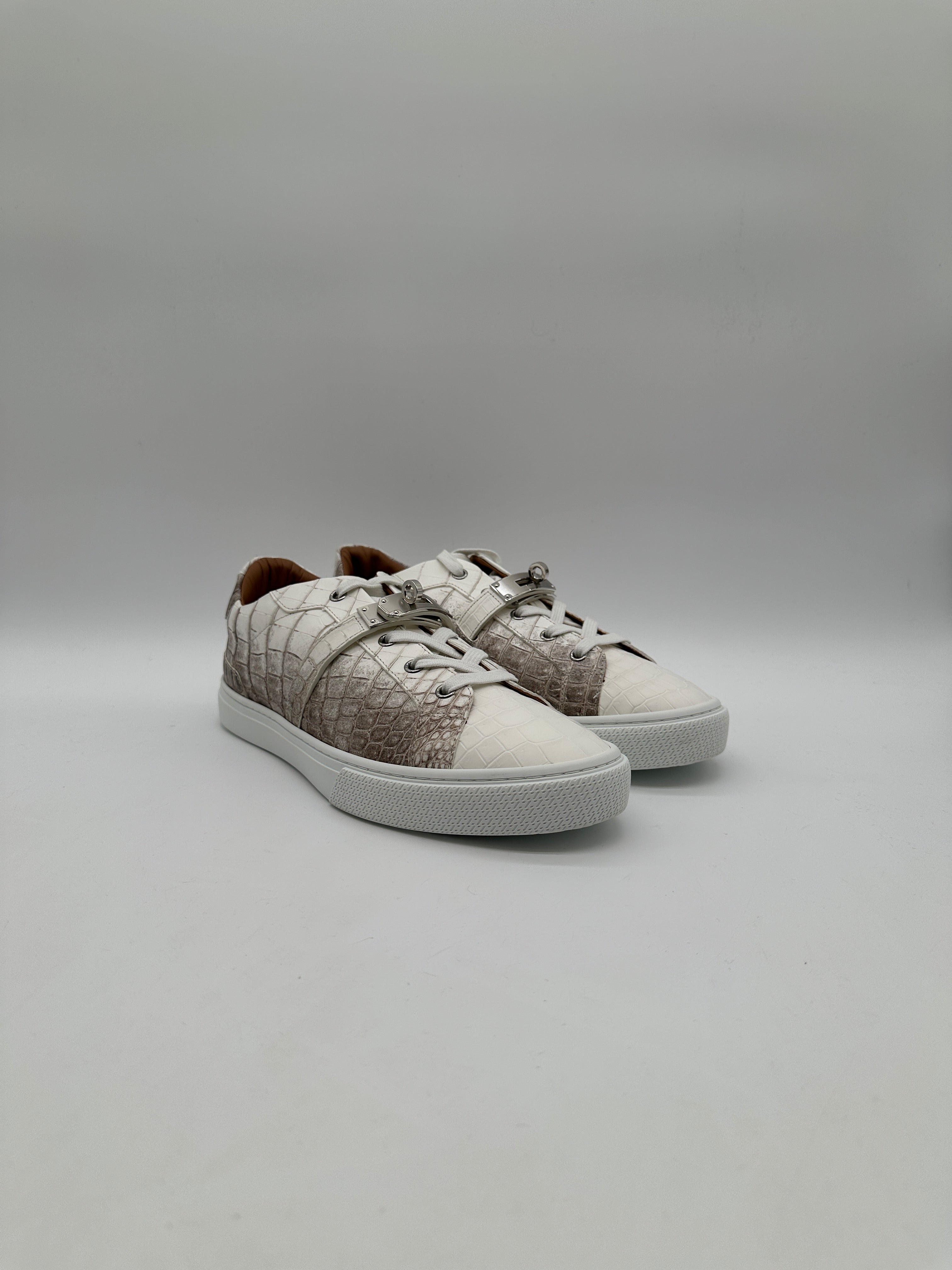 Hermès Sneaker Homme Croco Nilo Himalaya Blanc