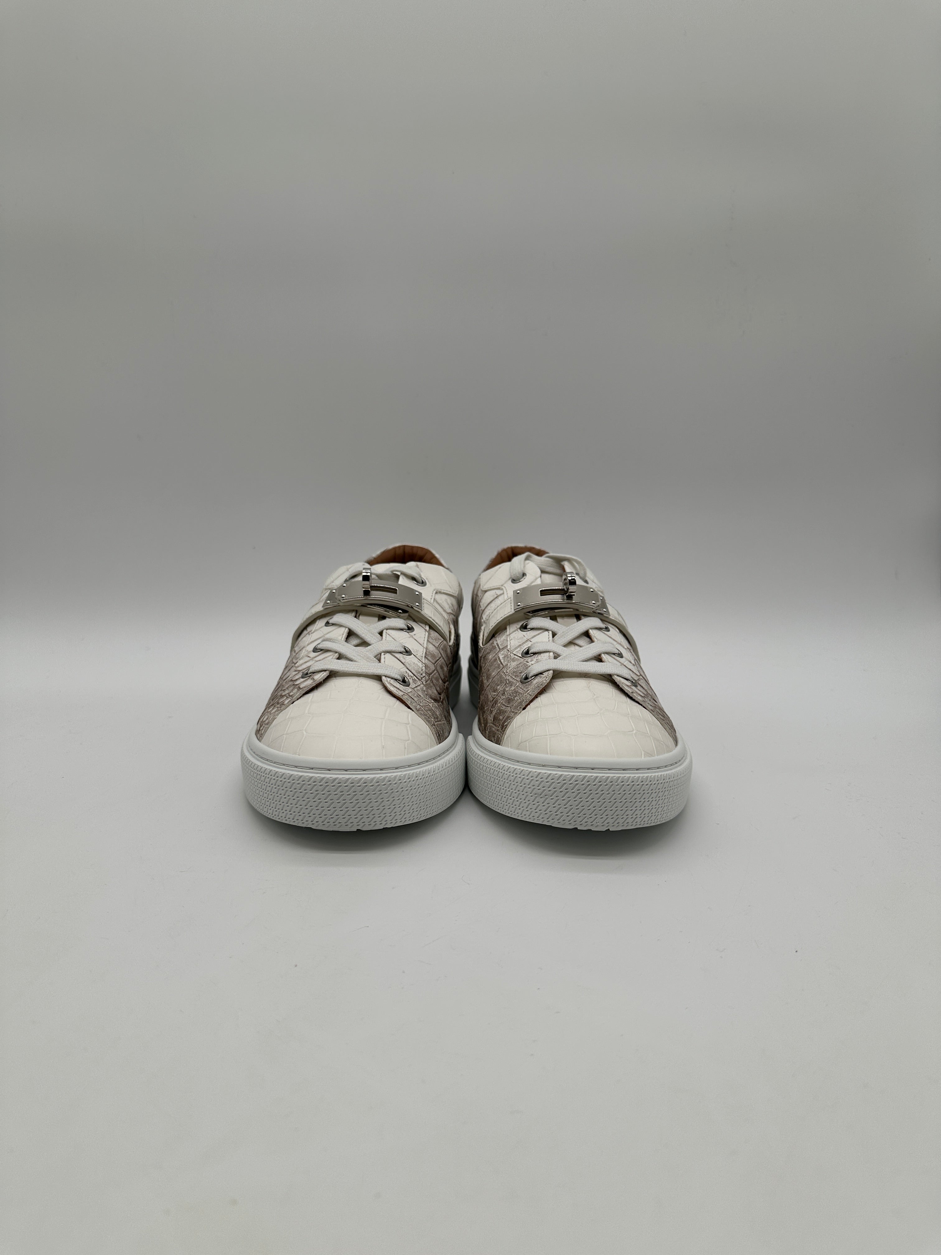Hermès Sneaker Homme Croco Nilo Himalaya Blanc