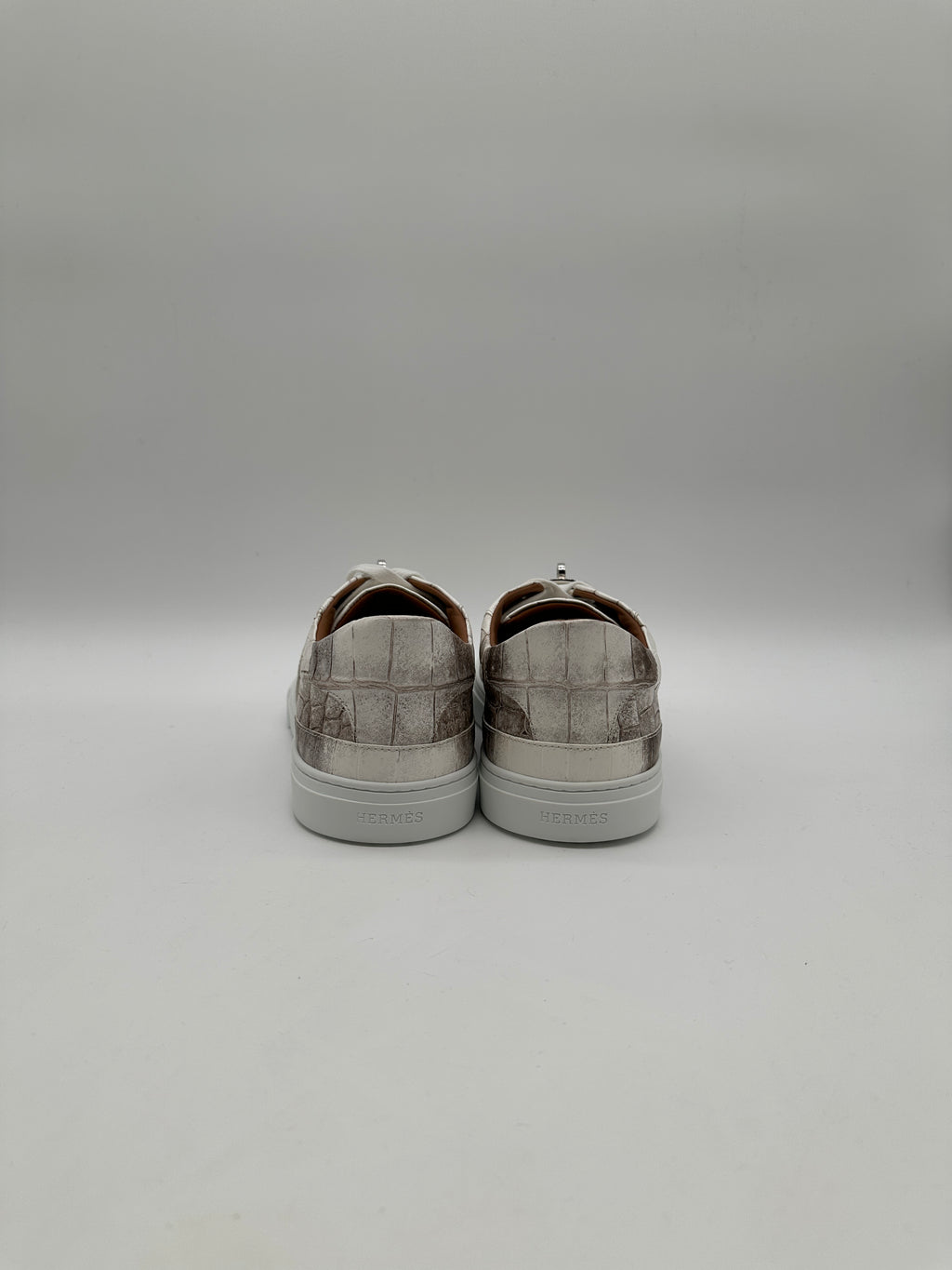Hermès Sneaker Homme Croco Nilo Himalaya Blanc
