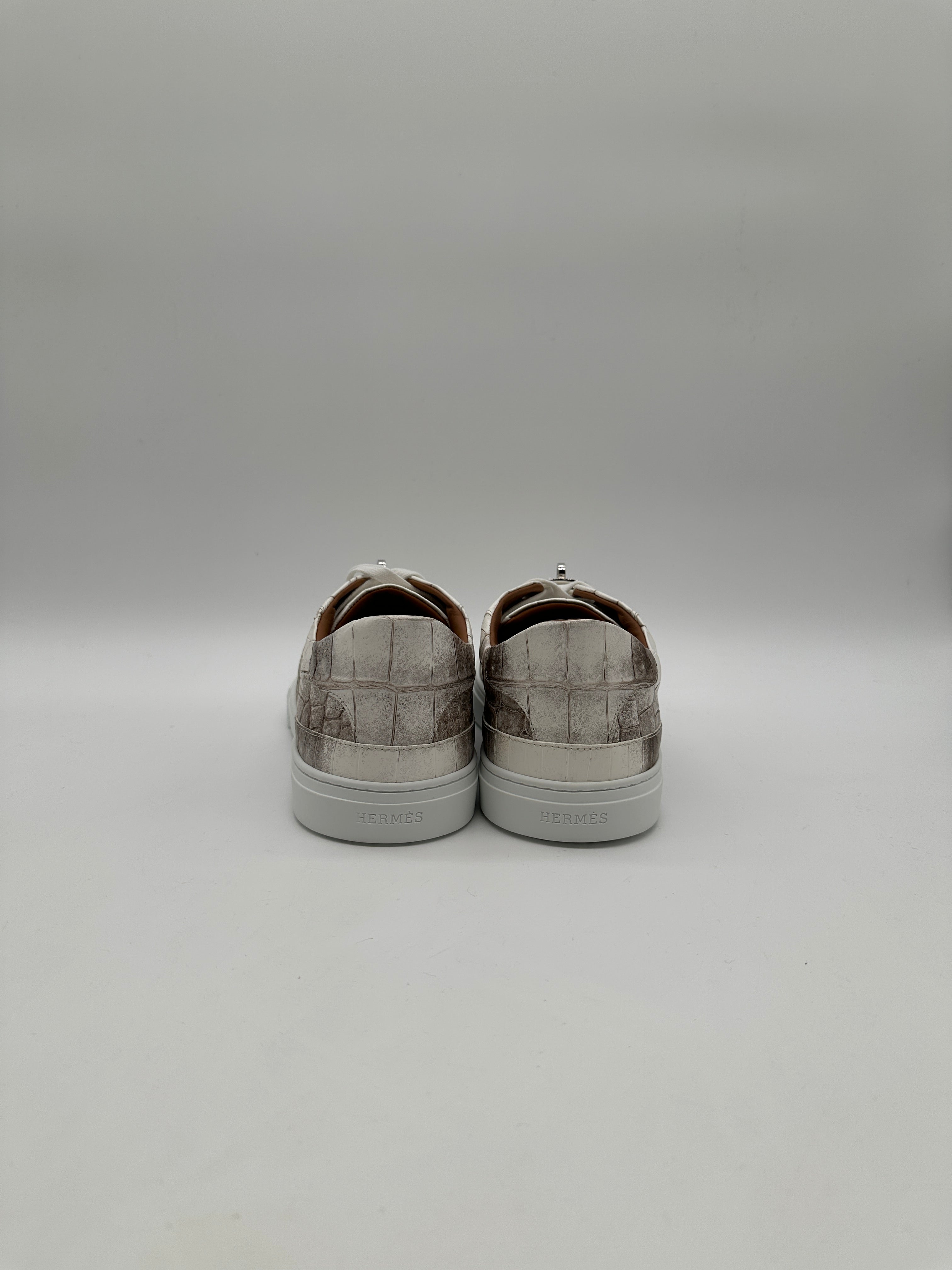 Hermès Sneaker Homme Croco Nilo Himalaya Blanc