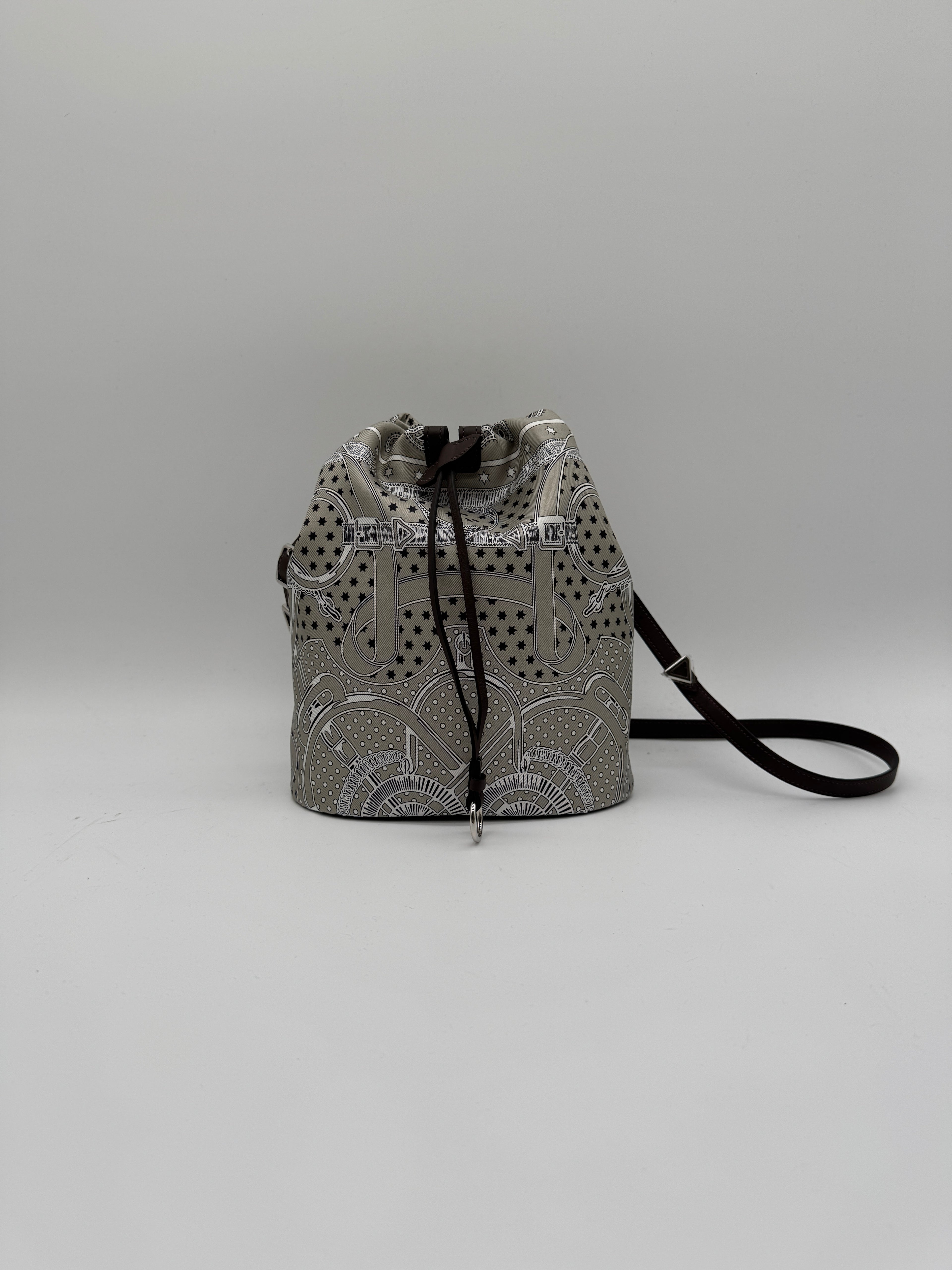 Hermès Lassoie Hermès bag Silk - Swift Gris Perle - Moka Palladium Hardware