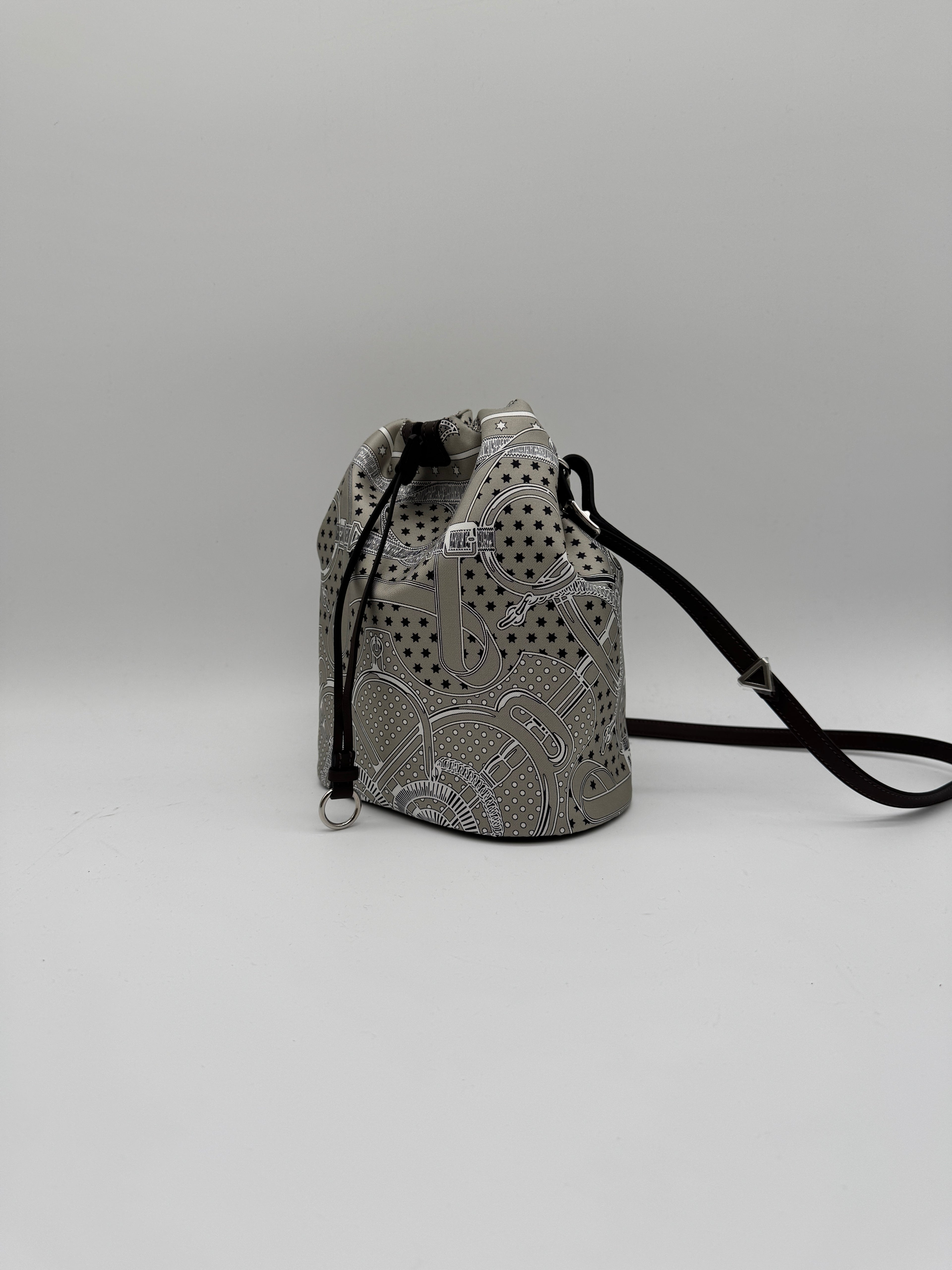 Hermès Lassoie Hermès bag Silk - Swift Gris Perle - Moka Palladium Hardware