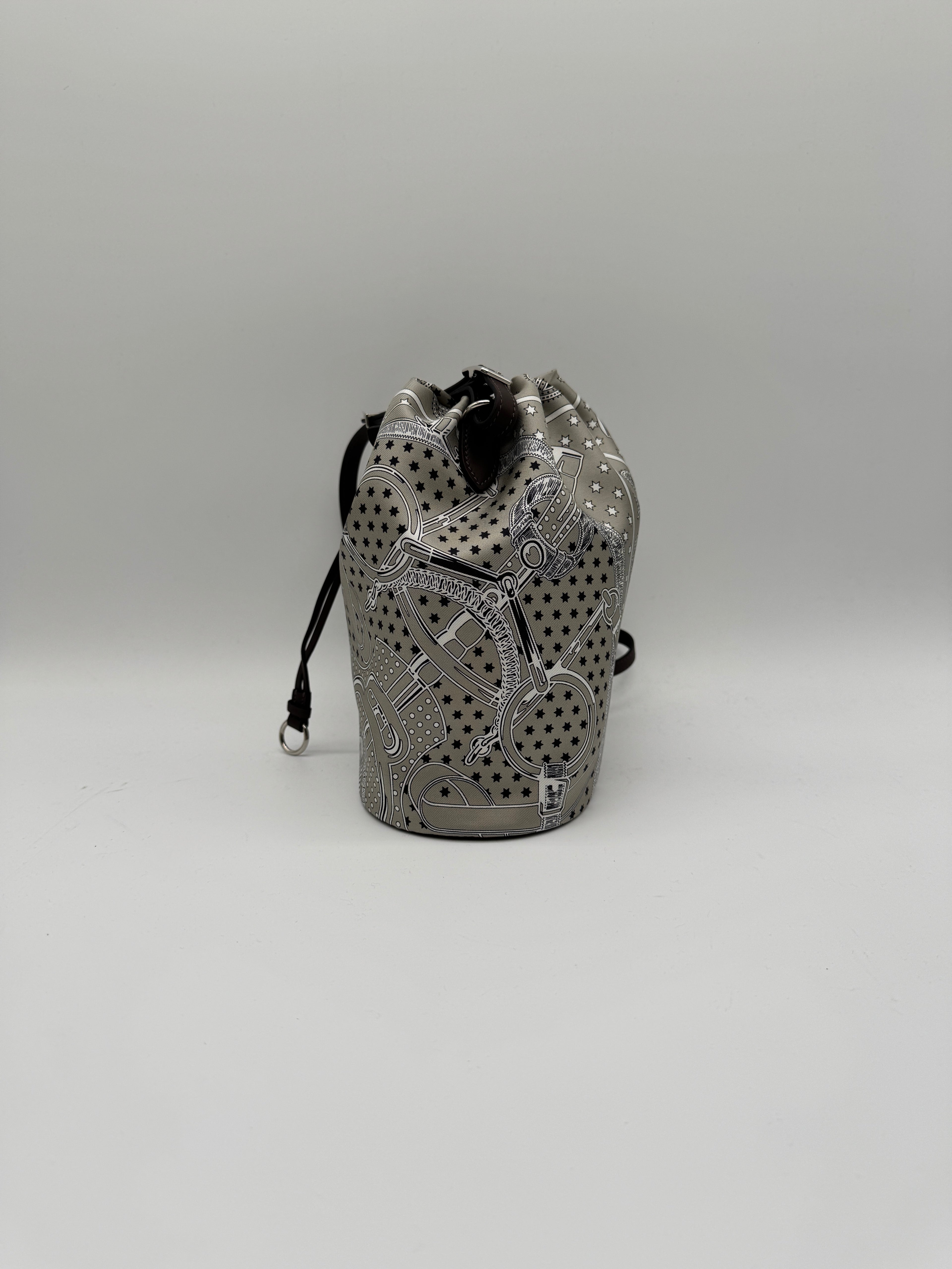 Hermès Lassoie Hermès bag Silk - Swift Gris Perle - Moka Palladium Hardware