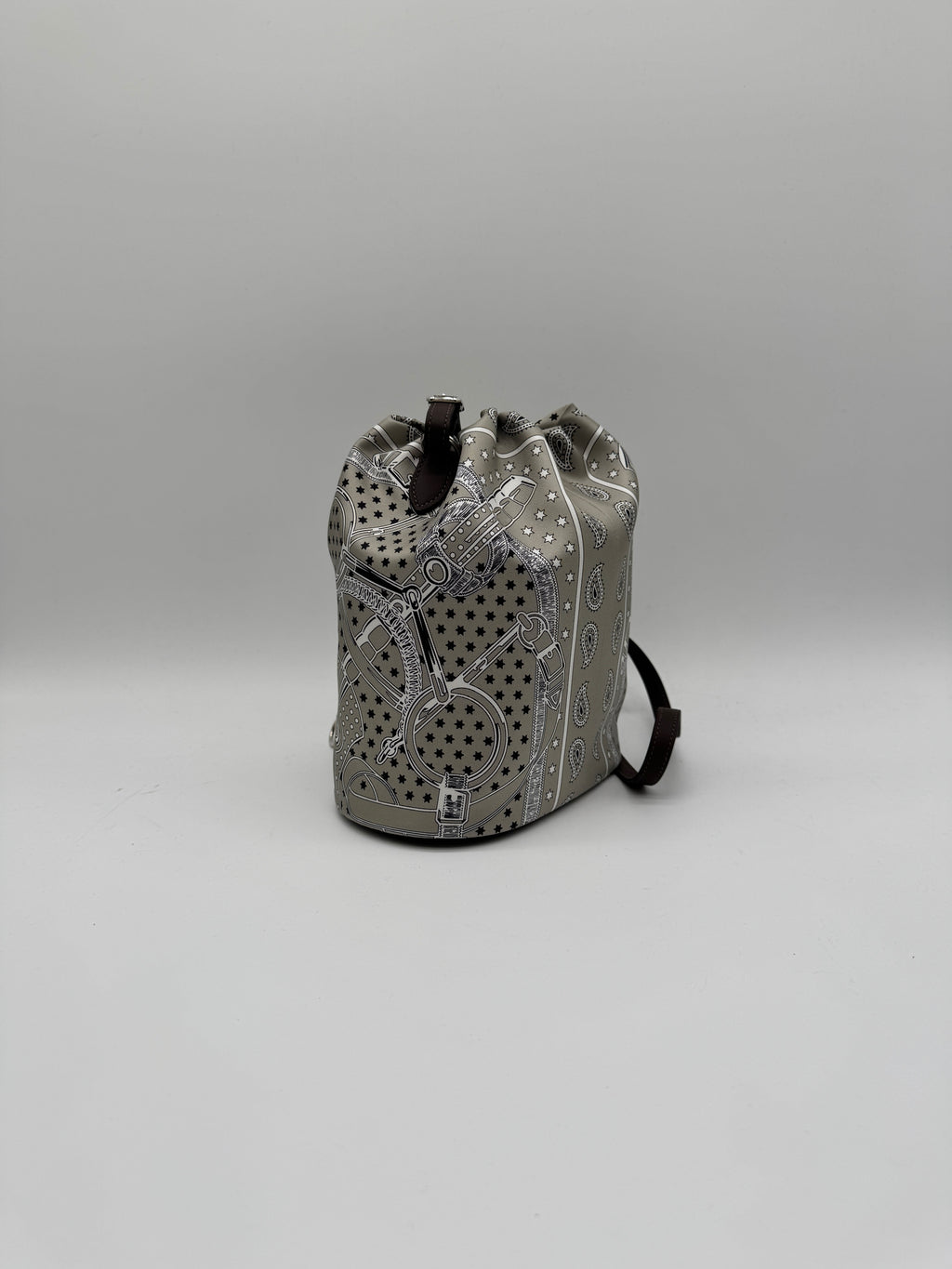 Hermès Lassoie Hermès bag Silk - Swift Gris Perle - Moka Palladium Hardware
