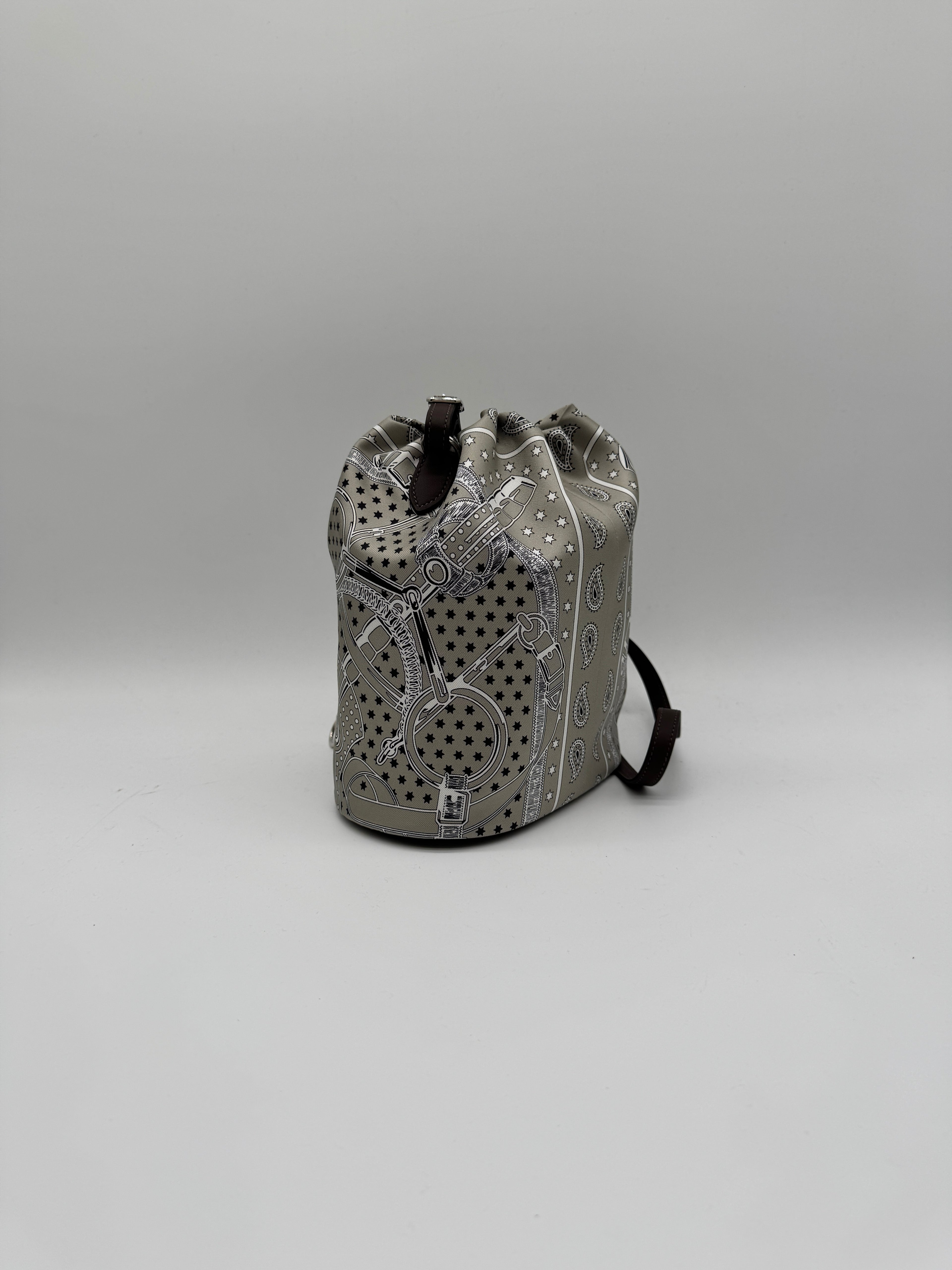 Hermès Lassoie Hermès bag Silk - Swift Gris Perle - Moka Palladium Hardware