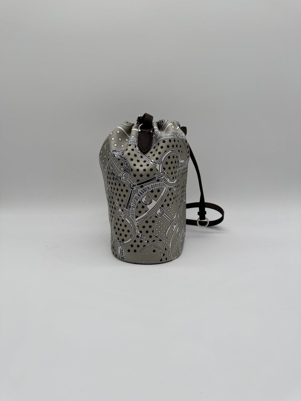 Hermès Lassoie Hermès bag Silk - Swift Gris Perle - Moka Palladium Hardware