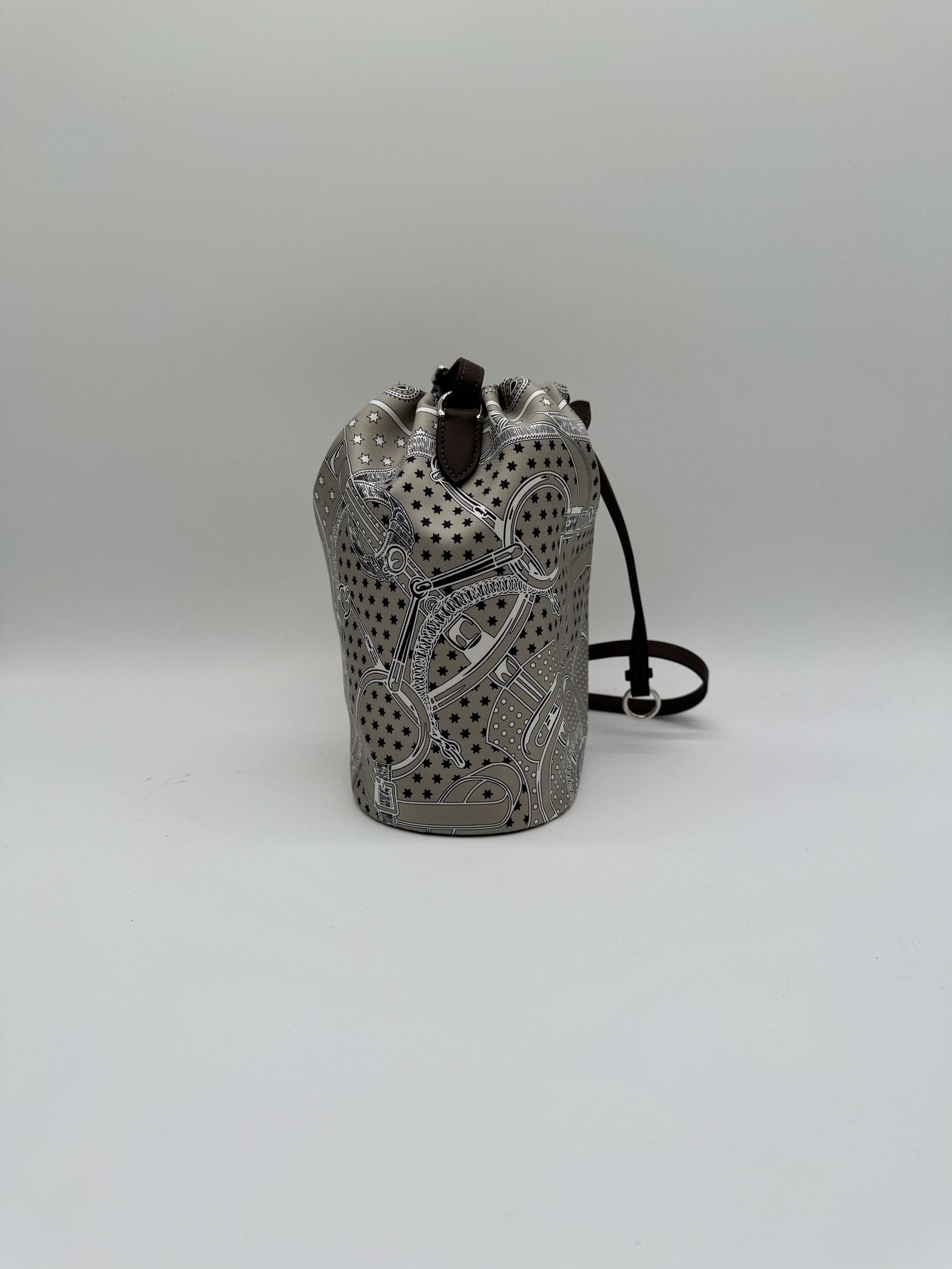 Hermès Lassoie Hermès bag Silk - Swift Gris Perle - Moka Palladium Hardware