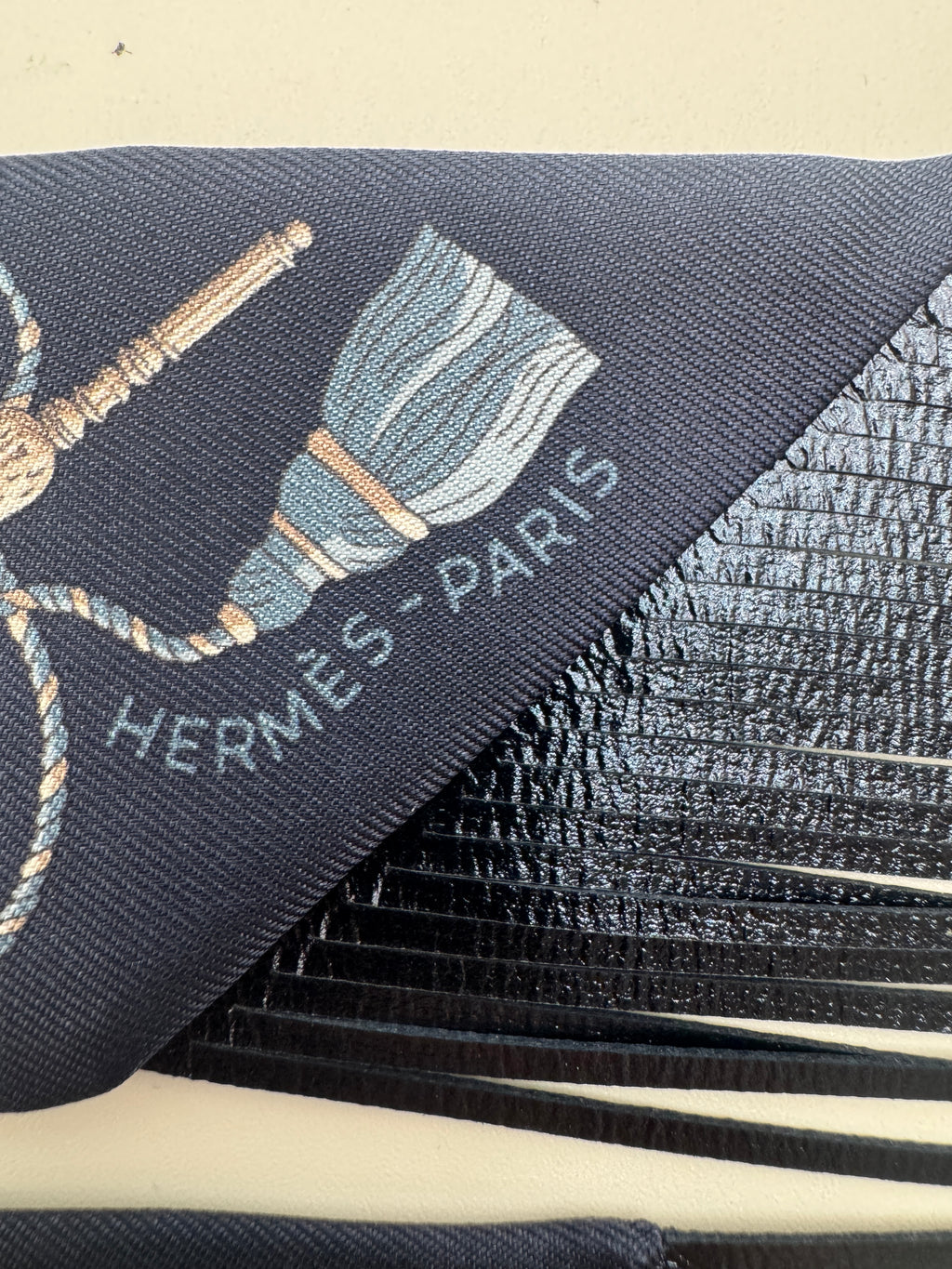 Hermès Les Cles a Pois Twilly Bleu marine - Gris Argent - Multicolour Leather