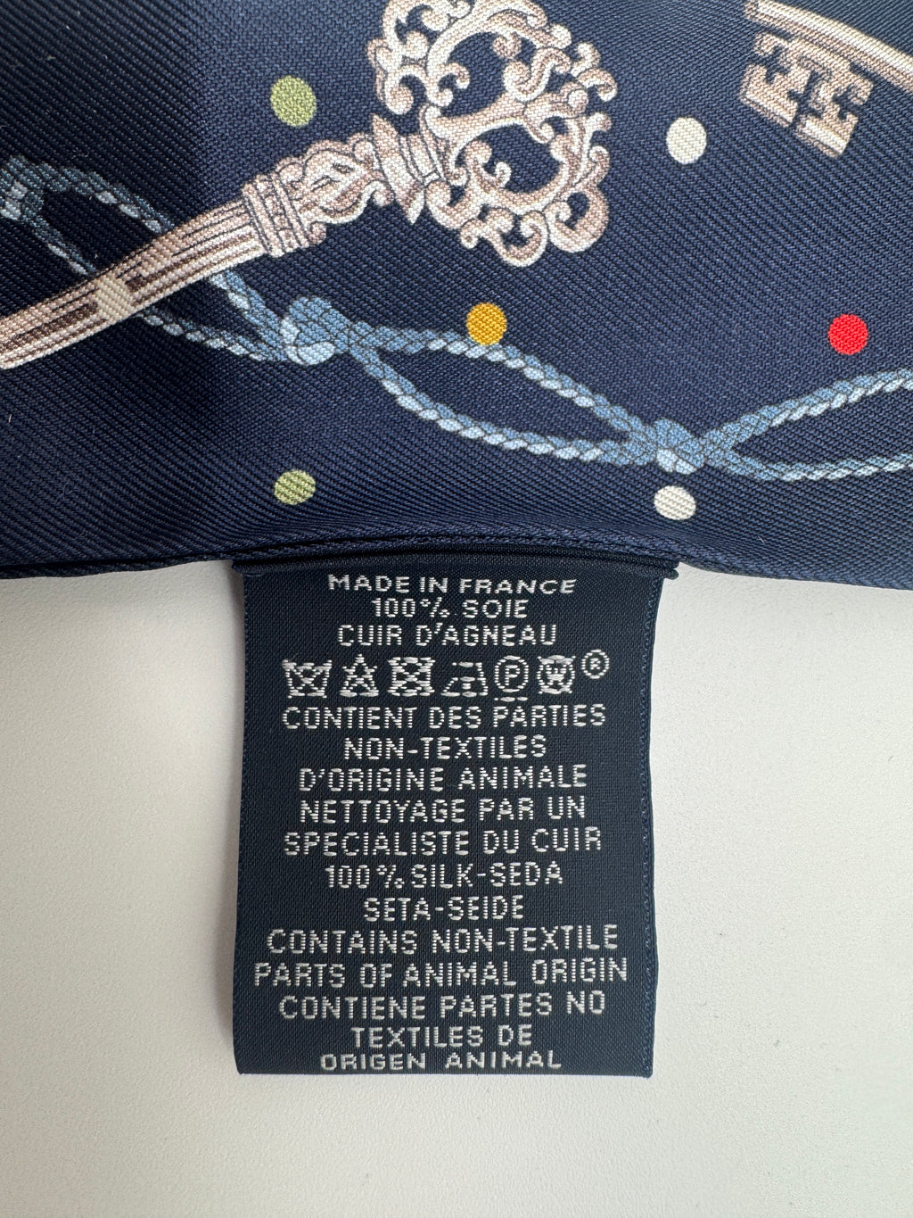 Hermès Les Cles a Pois Twilly Bleu marine - Gris Argent - Multicolour Leather