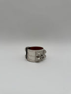 Hermès Collier de Chien Bracelet Himalaya Crocodile Blanc Palladium Hardware