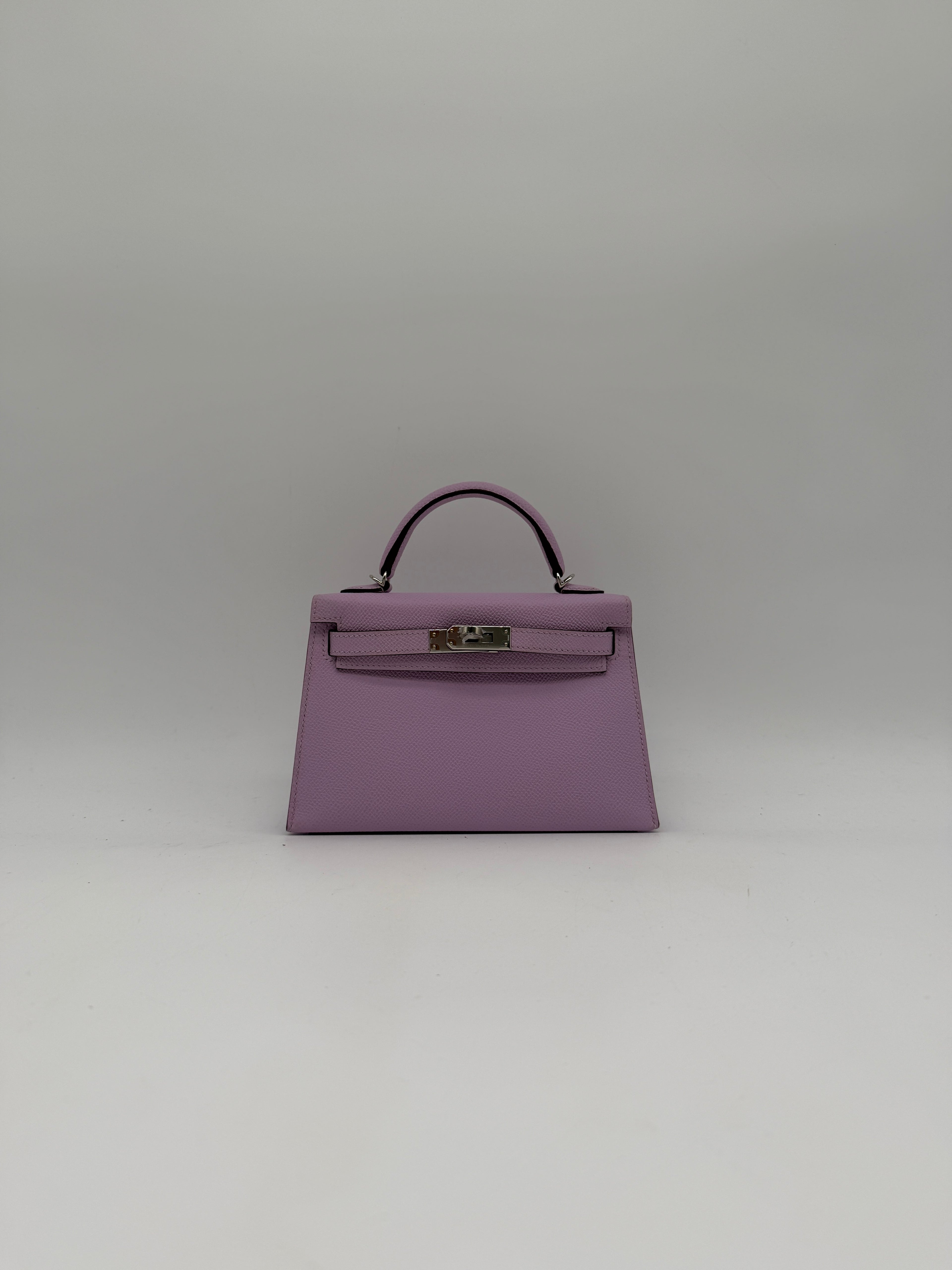 Hermès Mini Kelly Gui Mauve Palladium Hardware