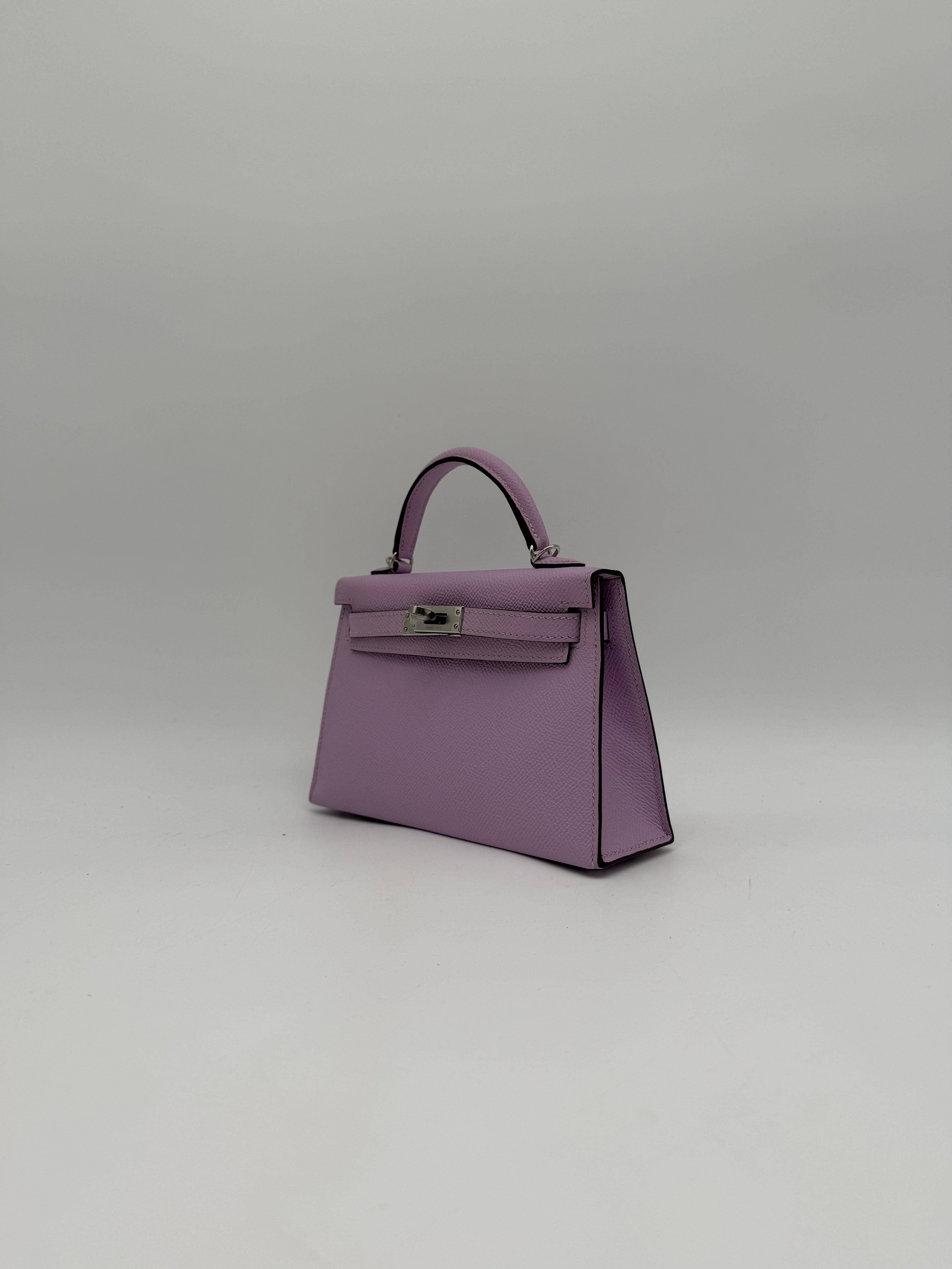 Hermès Mini Kelly Gui Mauve Palladium Hardware