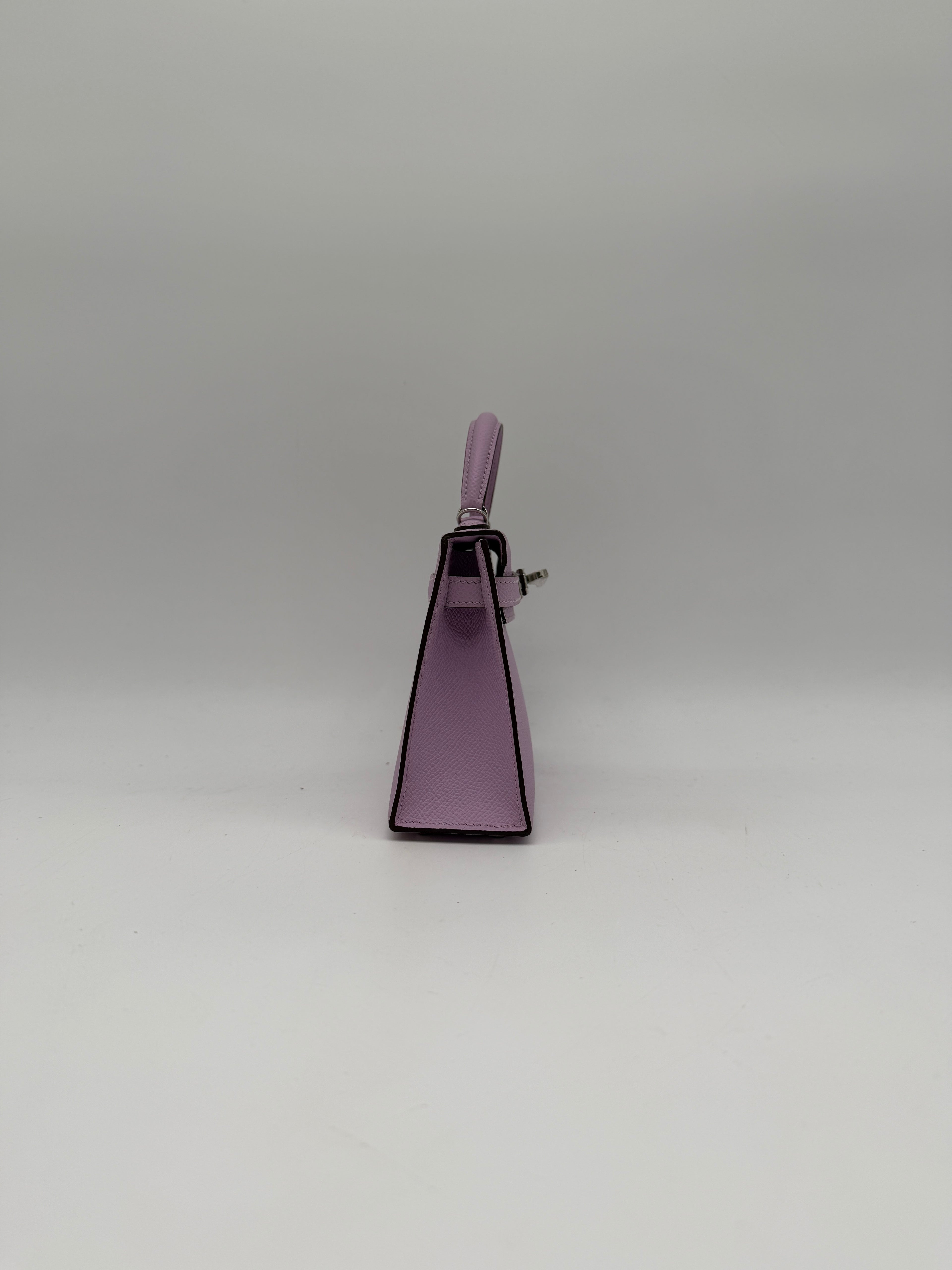 Hermès Mini Kelly Gui Mauve Palladium Hardware