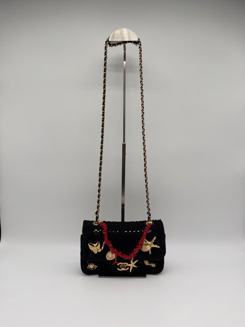 Chanel Coco Beach 2026 Mini Flapbag Black Mesh & Gold Tone Metal