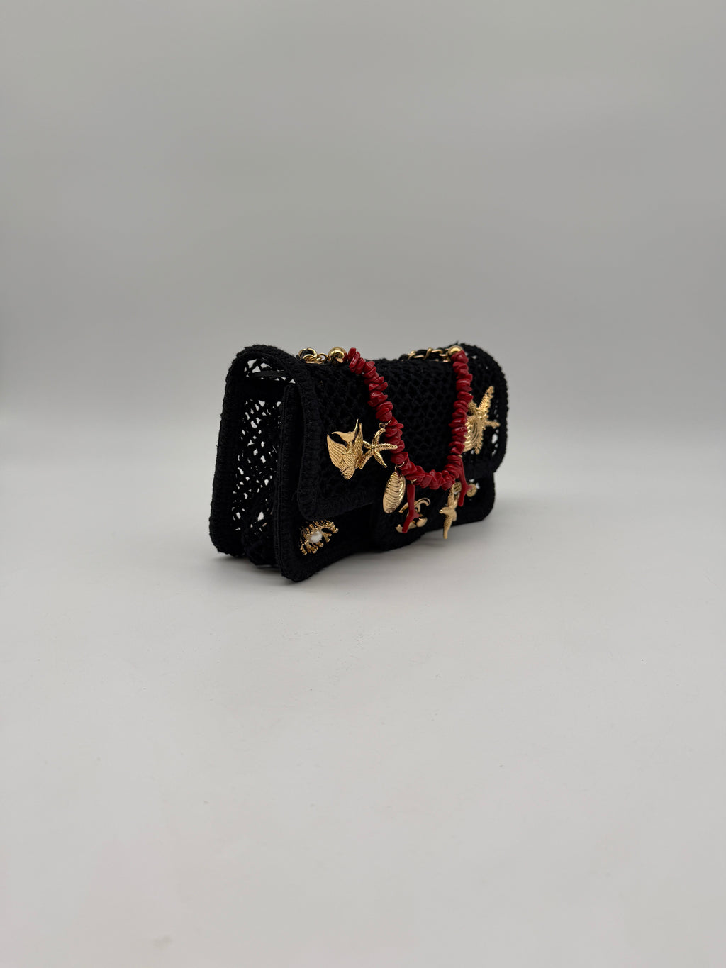 Chanel Coco Beach 2026 Mini Flapbag Black Mesh & Gold Tone Metal