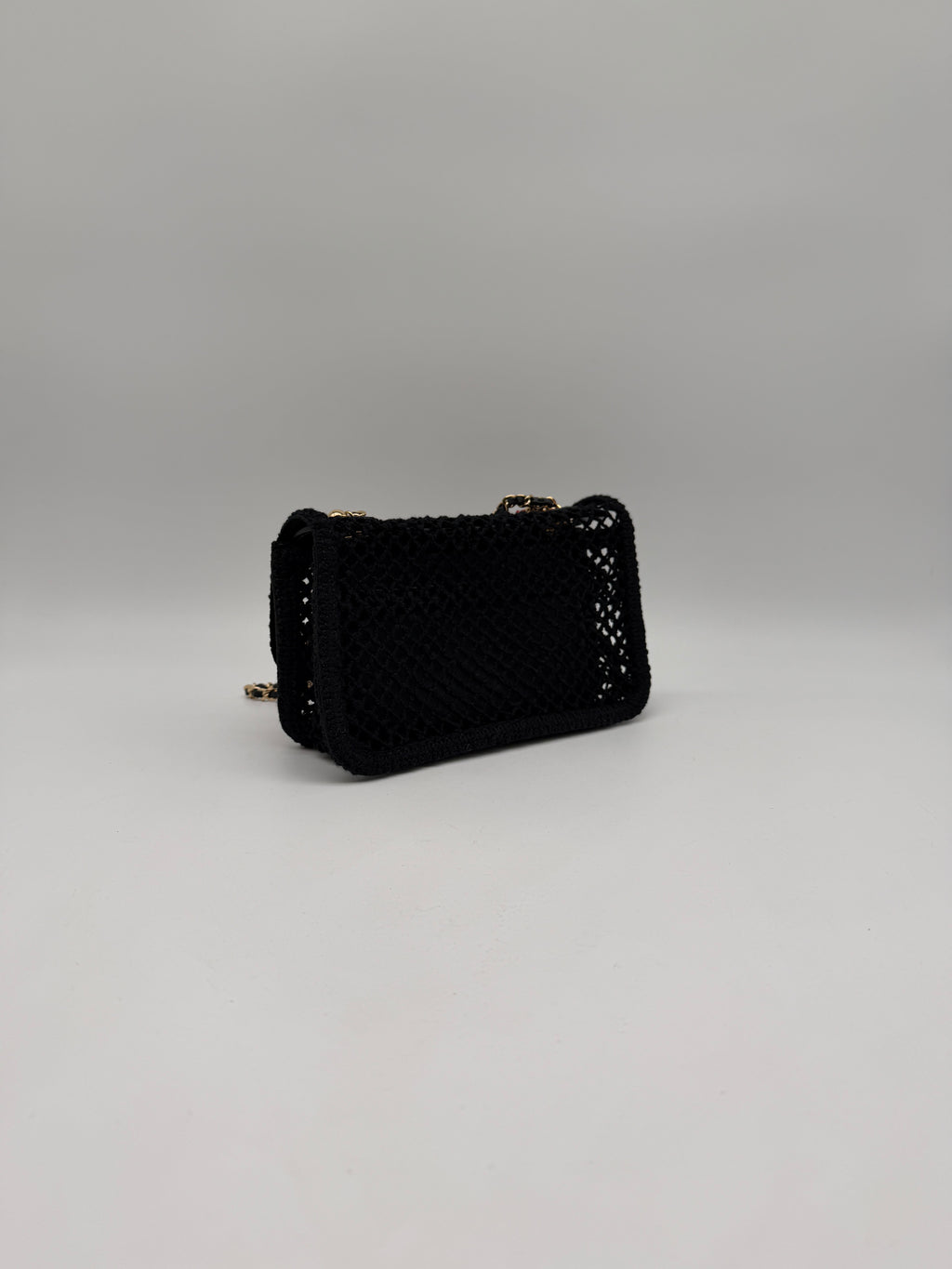 Chanel Coco Beach 2026 Mini Flapbag Black Mesh & Gold Tone Metal