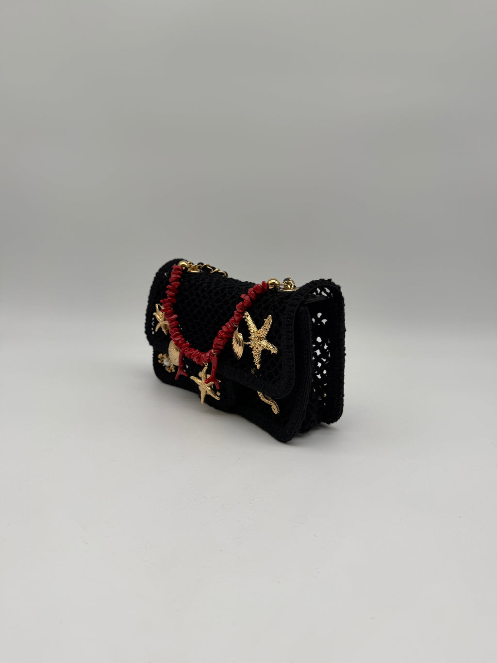 Chanel Coco Beach 2026 Mini Flapbag Black Mesh & Gold Tone Metal