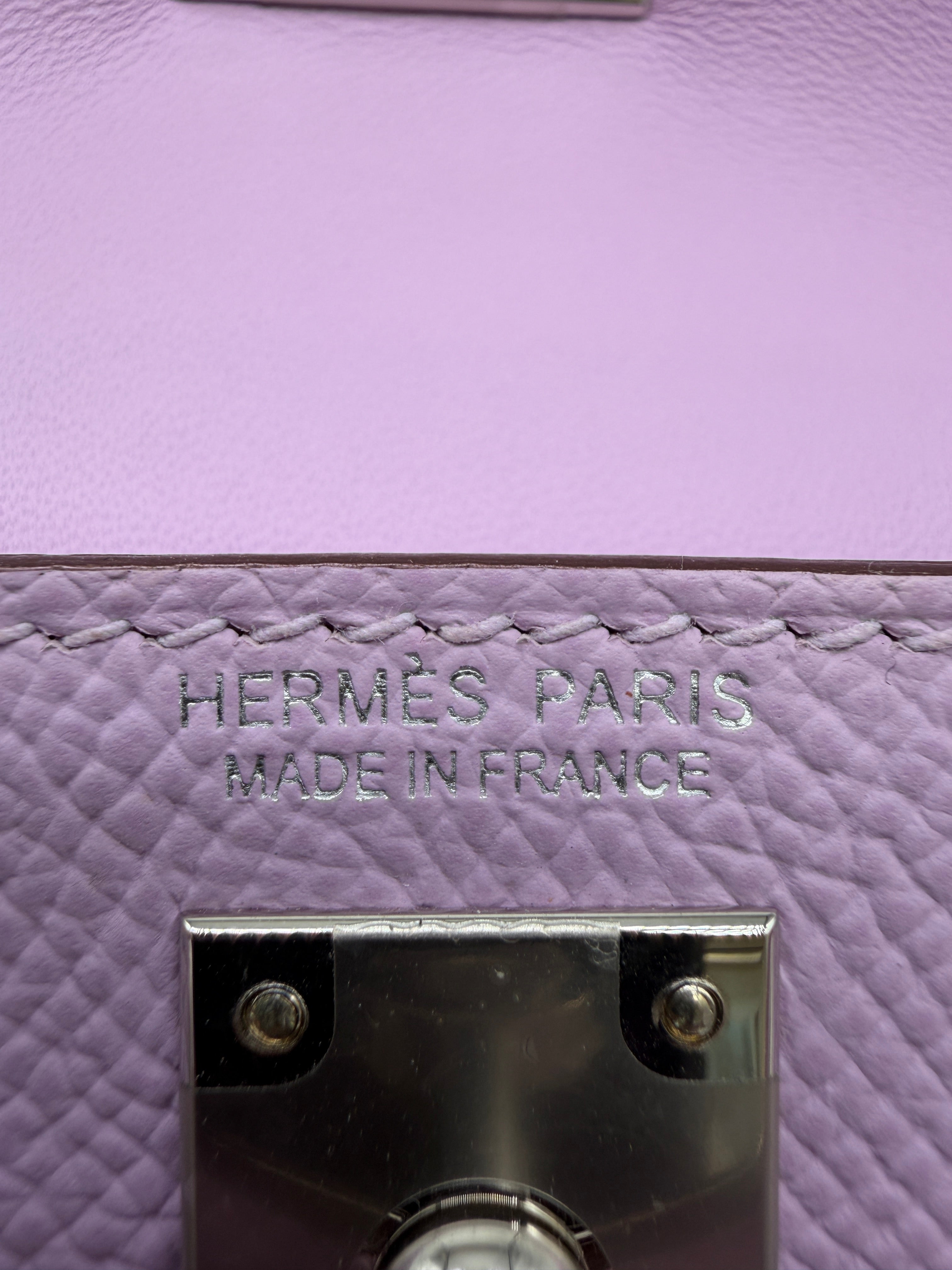 Hermès Mini Kelly Gui Mauve Palladium Hardware