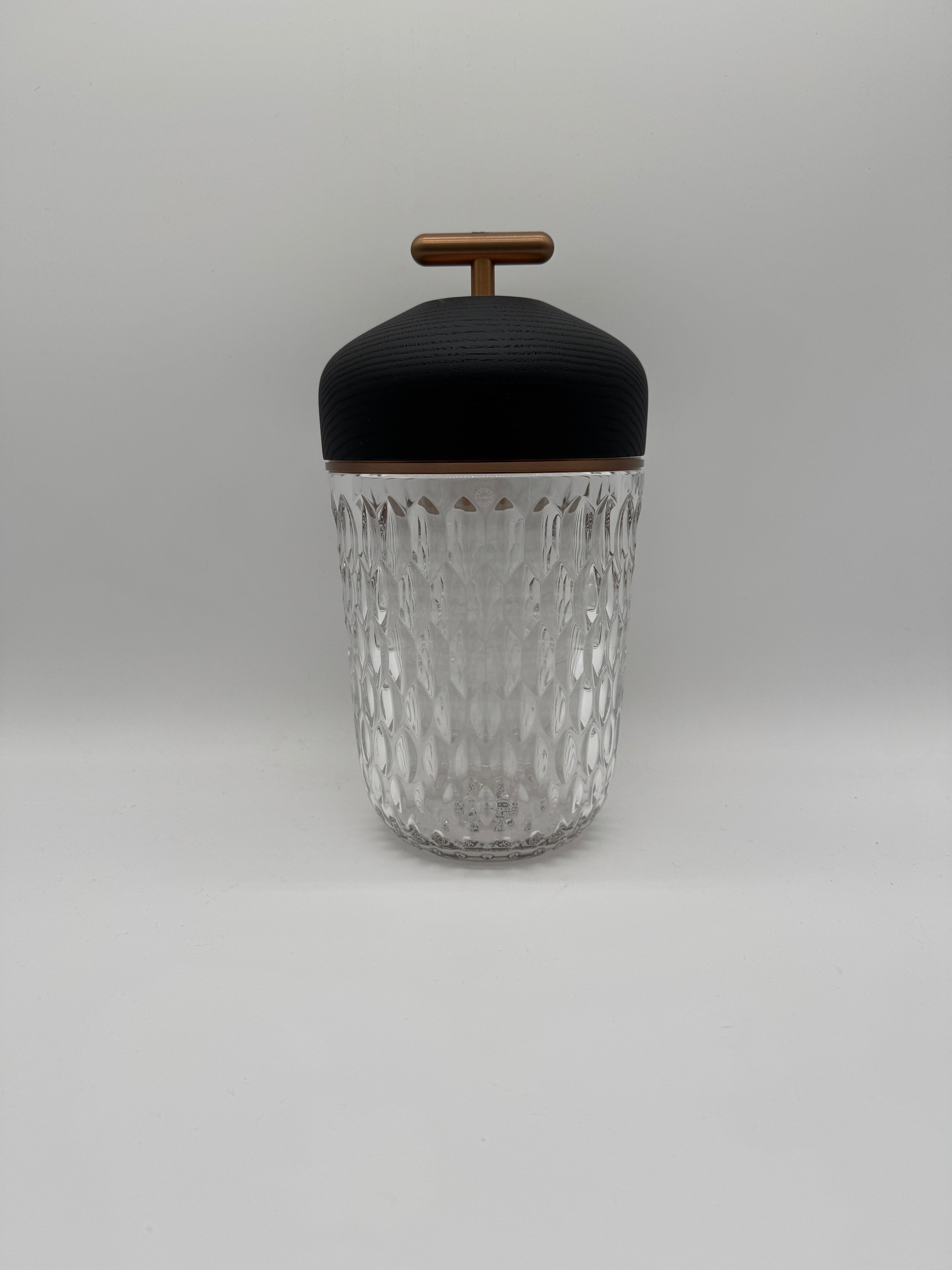 Saint-Louis Folia Portable Lamp Black Wood Bronze Anodized