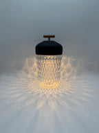 Saint-Louis Folia Portable Lamp Black Wood Bronze Anodized