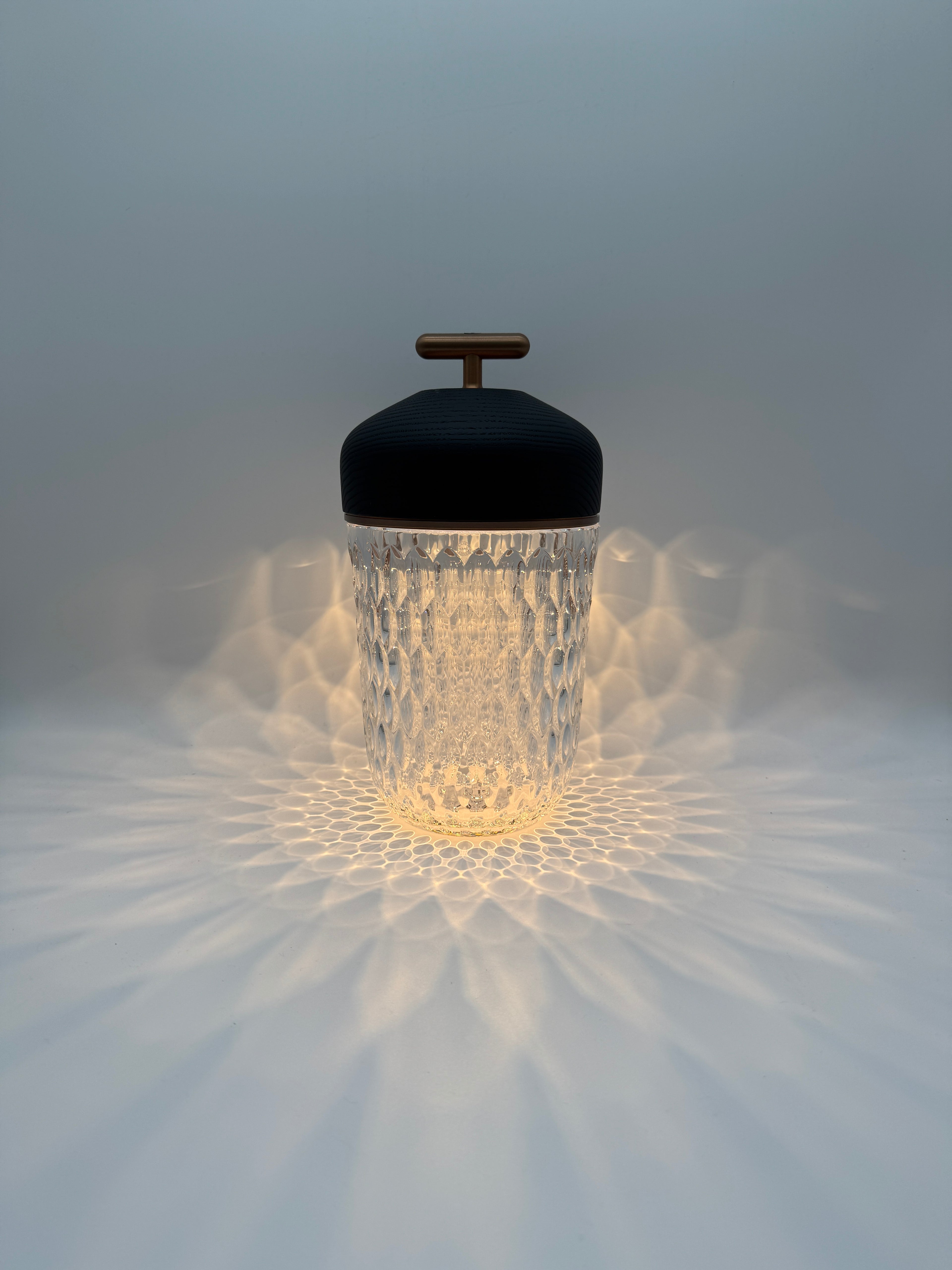 Saint-Louis Folia Portable Lamp Black Wood Bronze Anodized